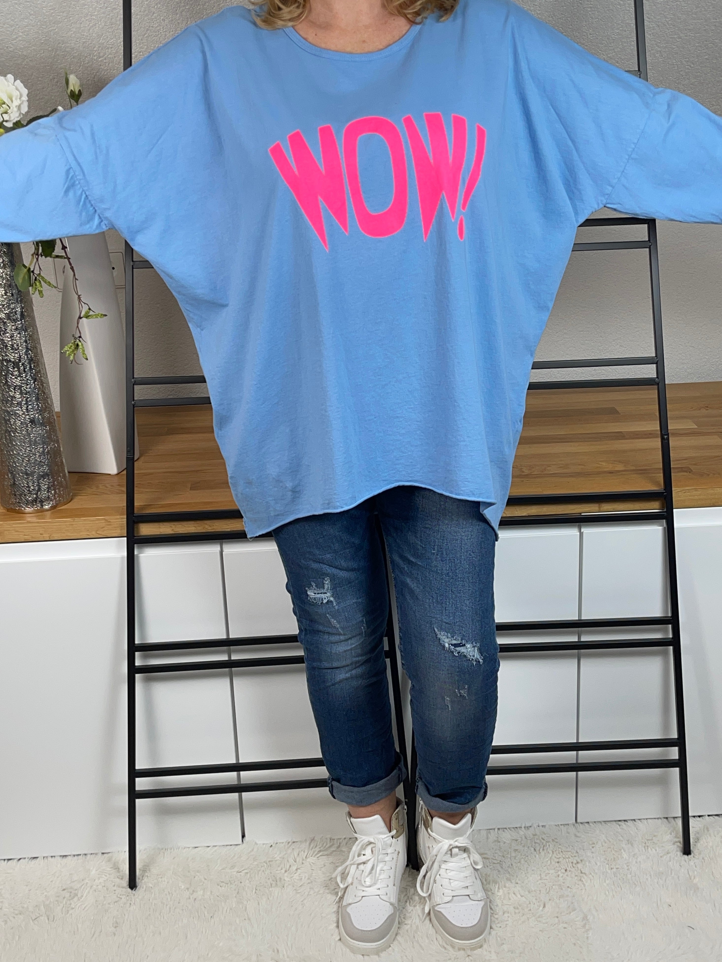 !!!!KEINE RETOURE MÖGLICH!!!!
Maxi - Shirt „WOW“ Einheitsgrösse Gr. 38 - 48