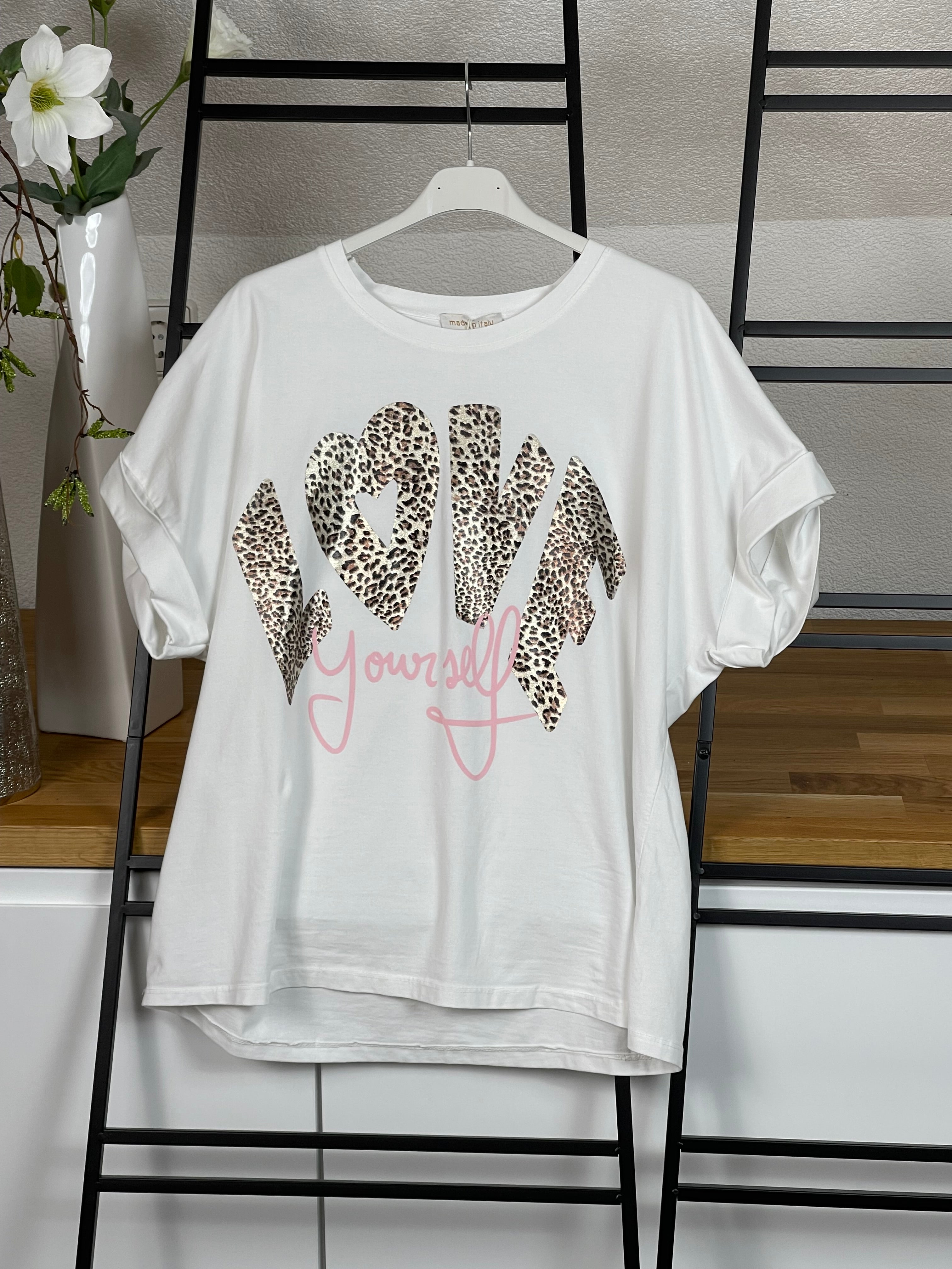 T - Shirt „Love yourself“ Einheitsgröße Gr. 38 - 42 in 6 Farben