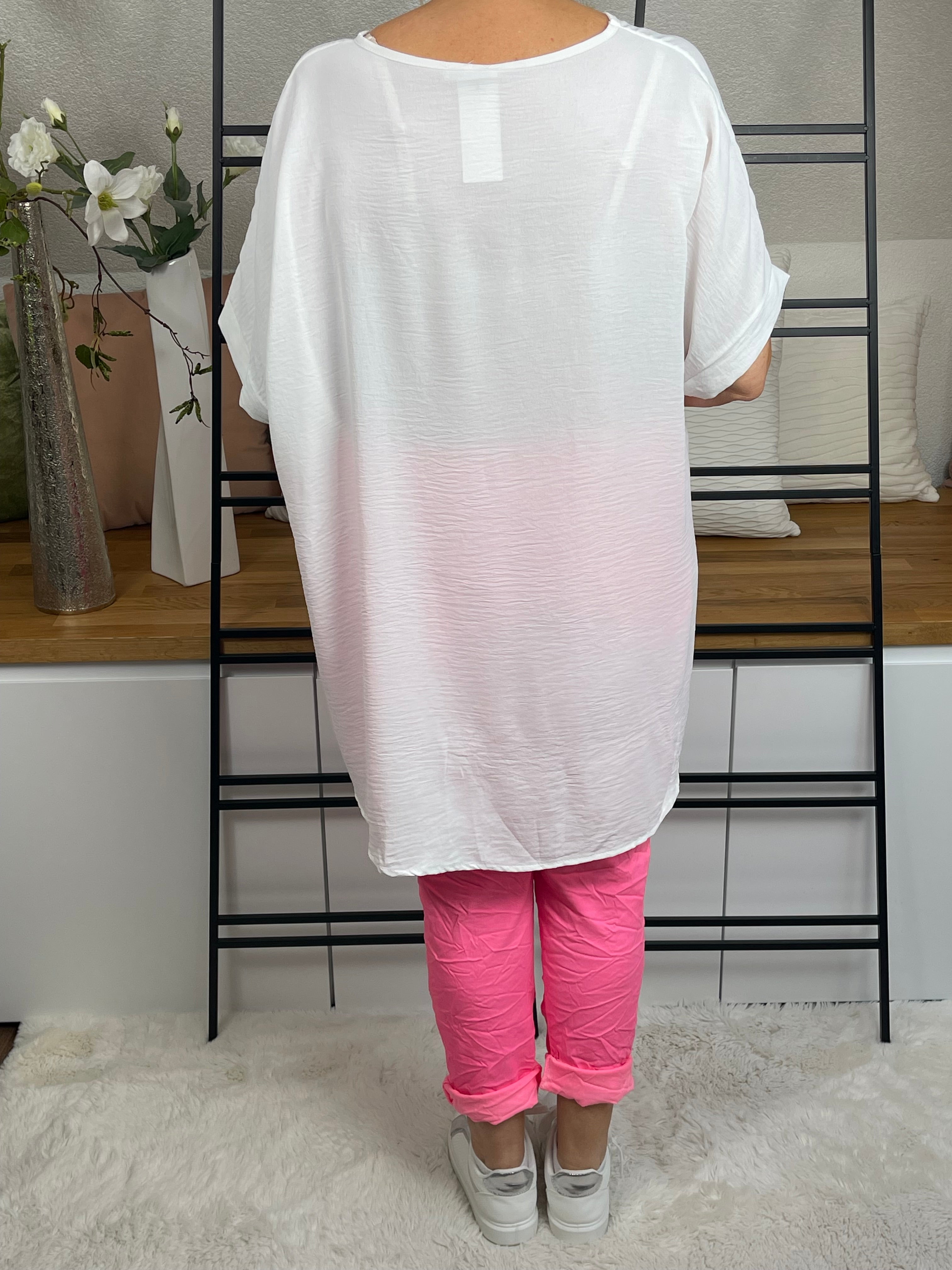 Damen Tunika - Shirt „Smile“ Einheitsgrösse Gr. 44 - 50 in 5 Farben