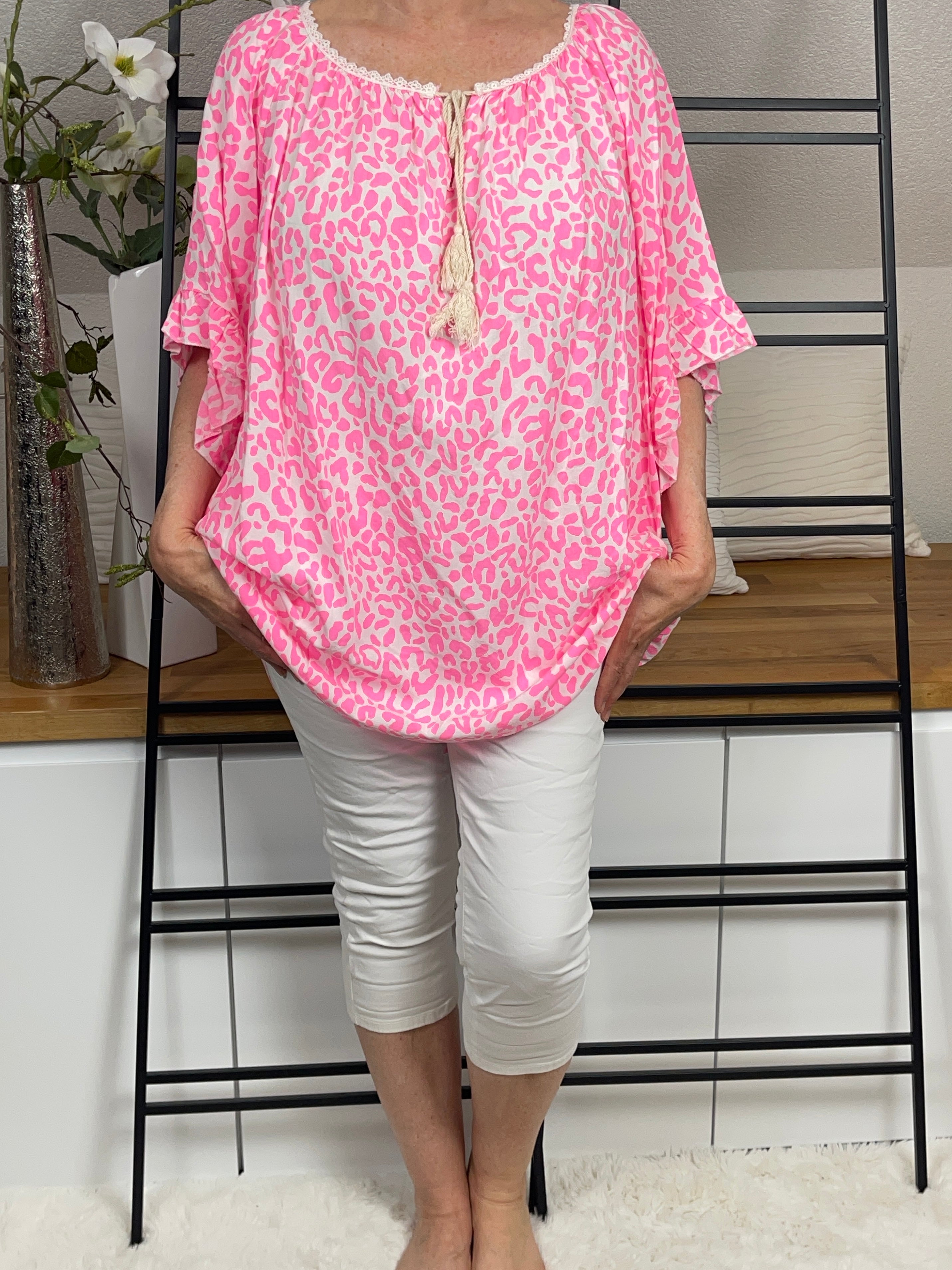 Damen Tunika mit „Animal Print“ Einheitsgrösse Gr. 44 - 48+ in 4 Farben