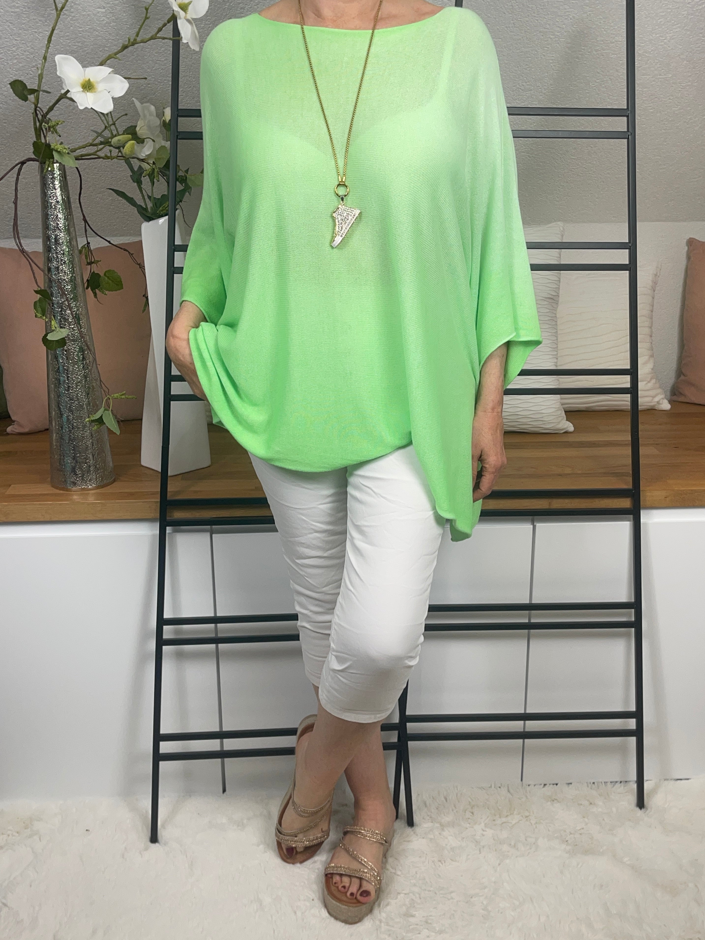 Damen Pullover - Shirt „Feinstrick“ Einheitsgröße Gr. 38 - 46/48 in 4 Farben