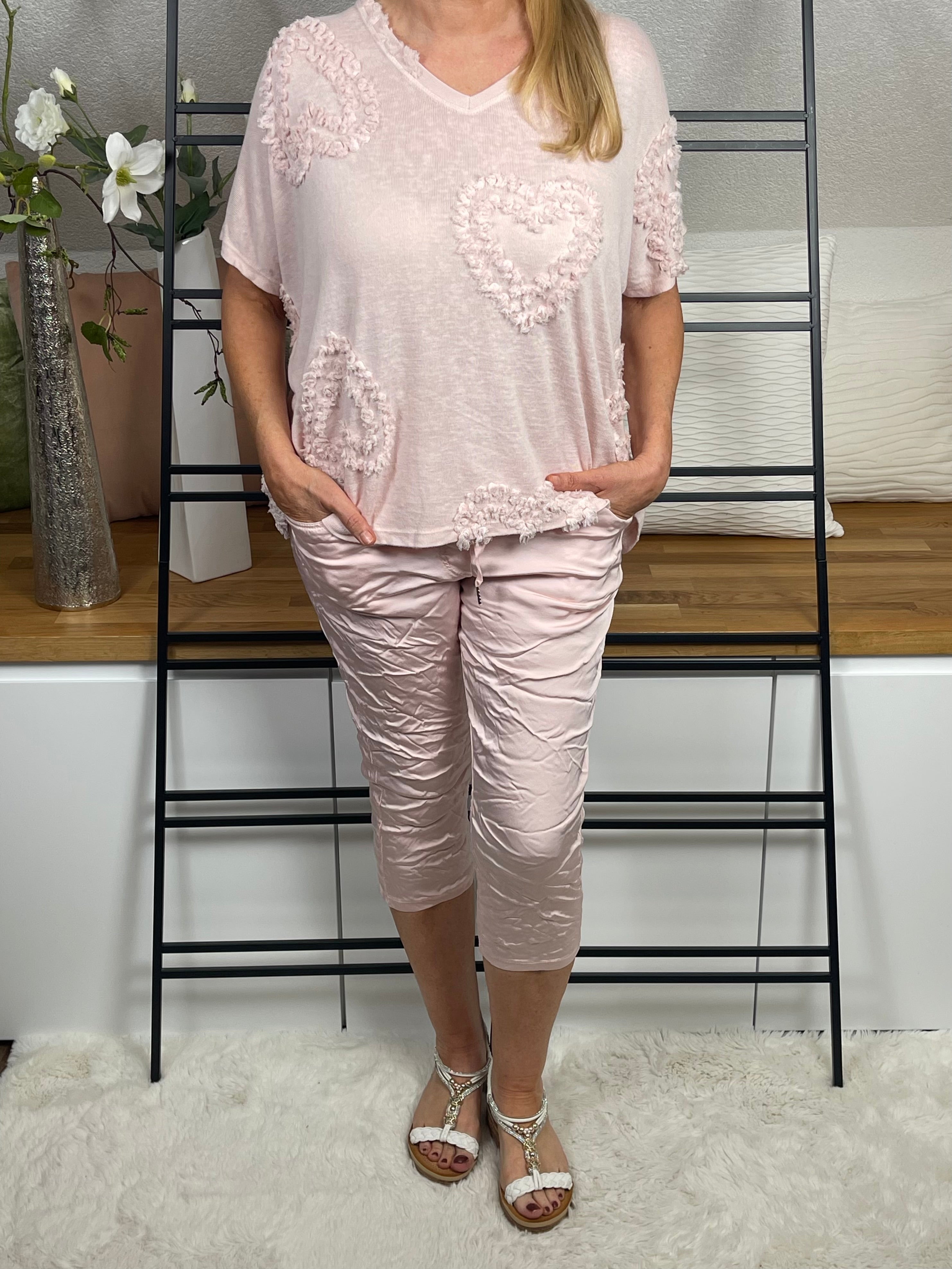 Damen Pullover - T - Shirt „Herzle“ Einheitsgröße Gr. 38 - 44 in 7 Farben