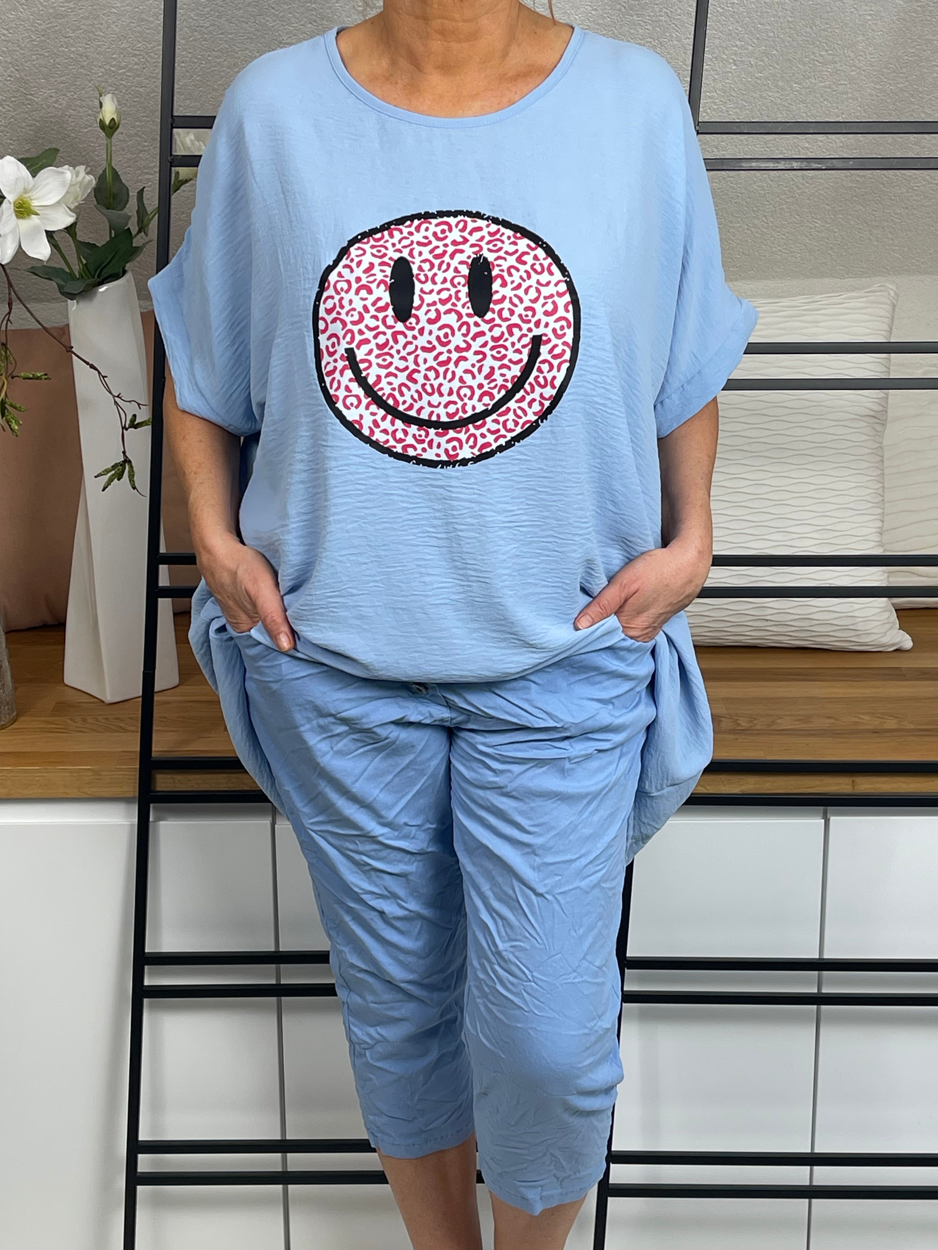 Damen Tunika - Shirt „Smile“ Einheitsgrösse Gr. 44 - 50 in 5 Farben