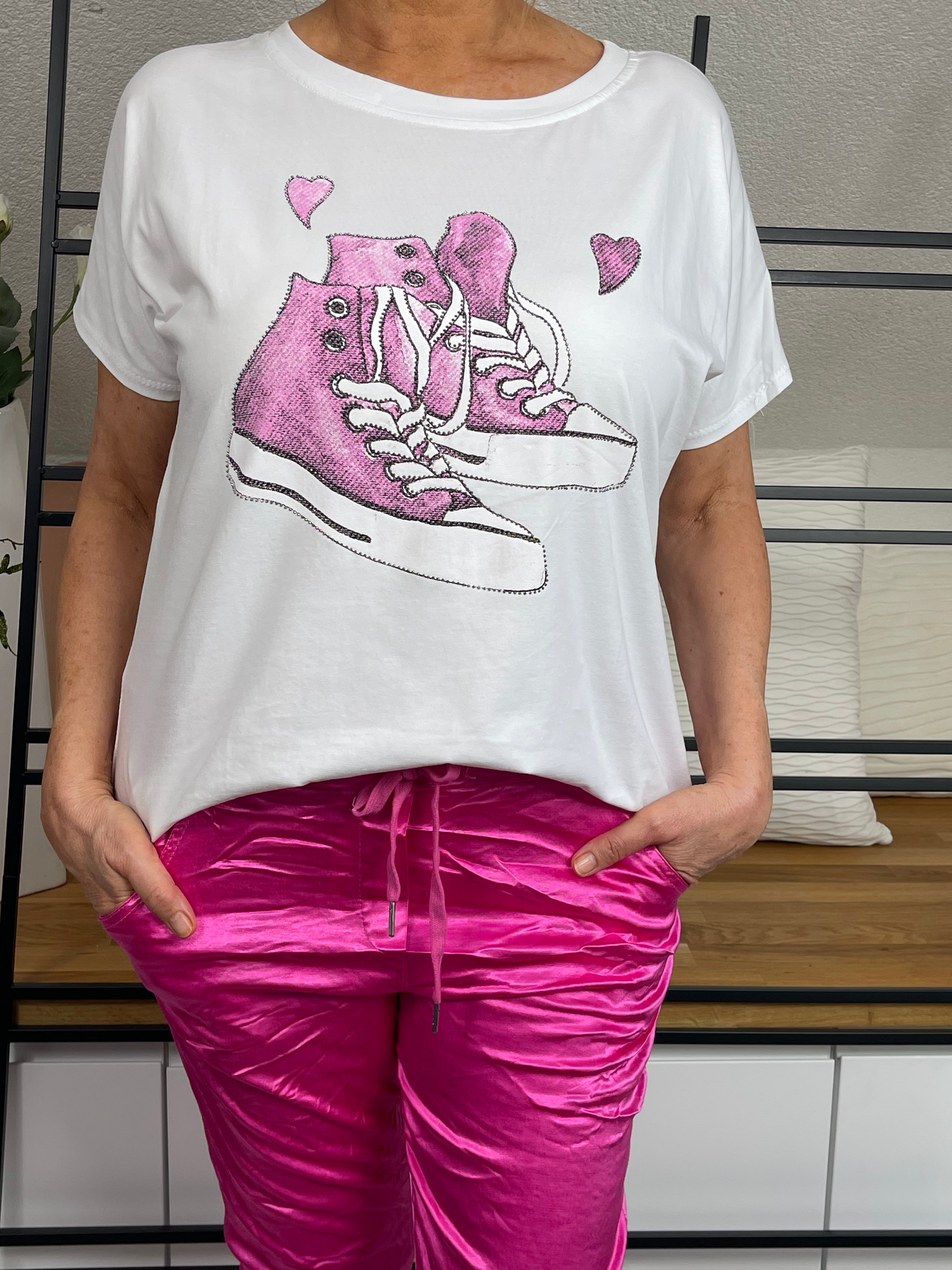 T - Shirt „Sneaker“ Einheitsgrösse Gr. 36 - 42/44 in 3 Farben