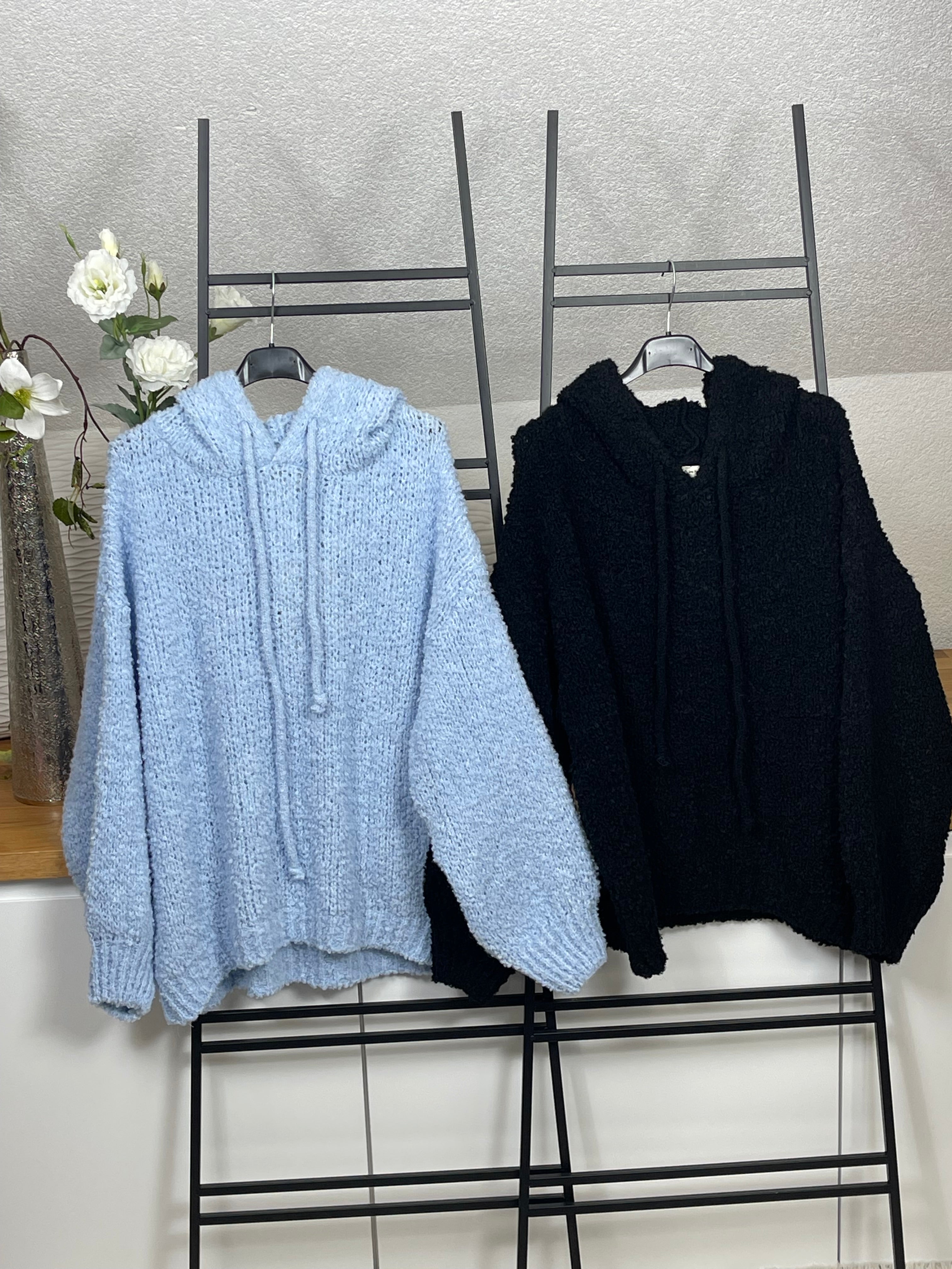 Damen „Kuschel“ Strick Hoodie mit Alpaka Einheitsgrösse 36 - 44 in 7 Farben