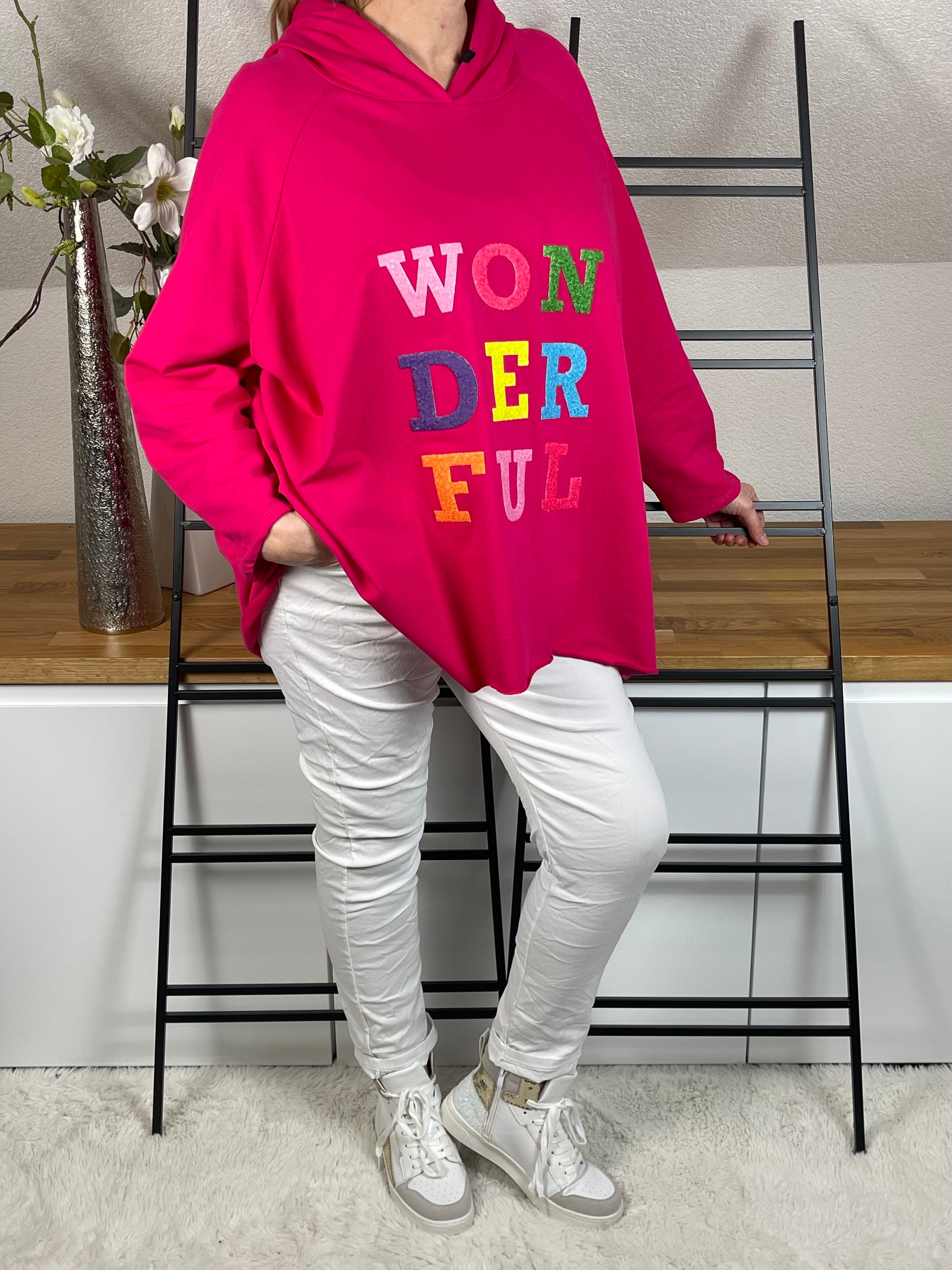 Hoodie „Wonderful“ Einheitsgrösse Gr. 36 - 48