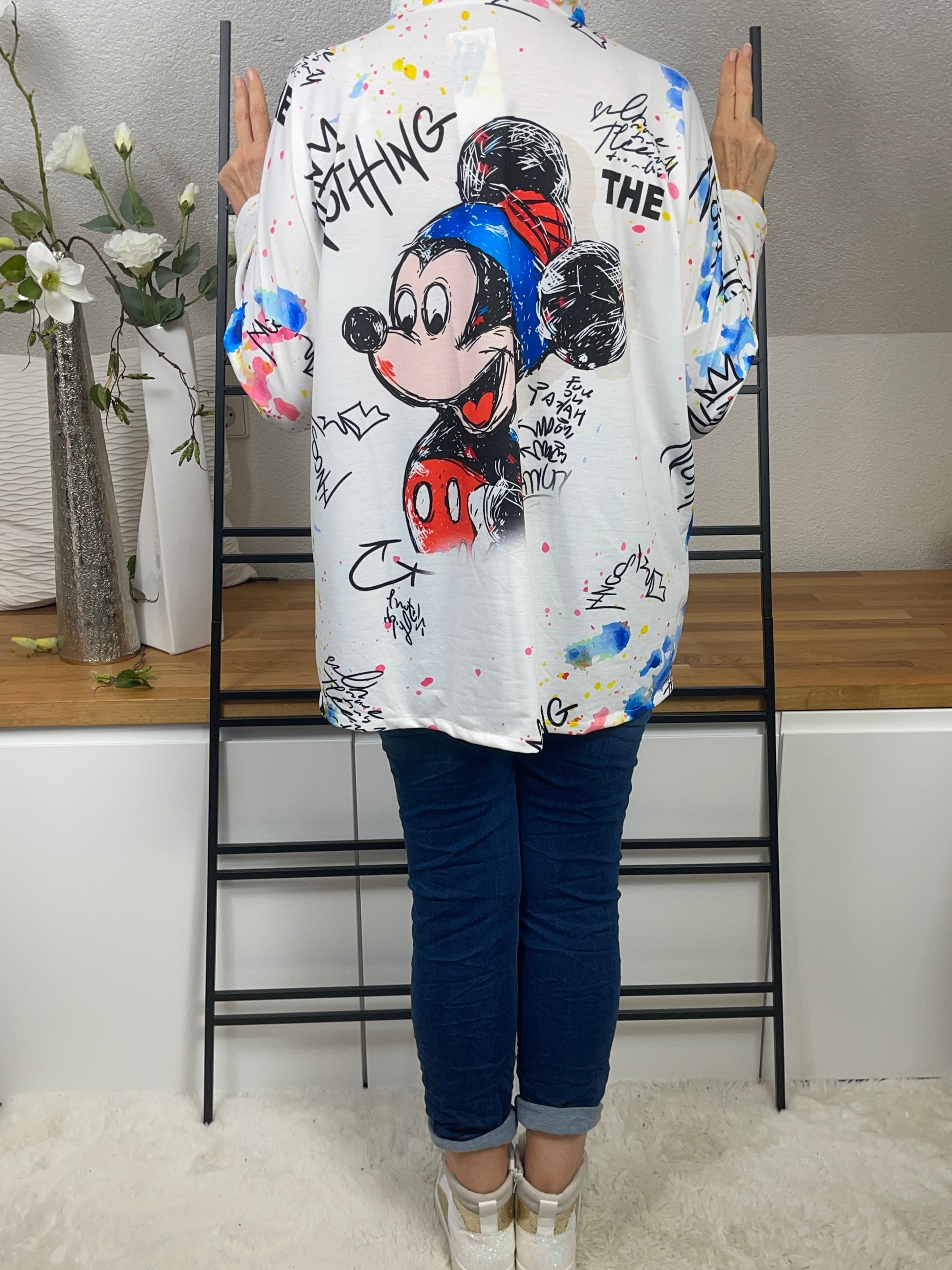 Edle leichte Damen Blusen - Jacke „Mickey“ mit Kapuze Einheitsgrösse Gr. 38 - 44 in 3 Varianten