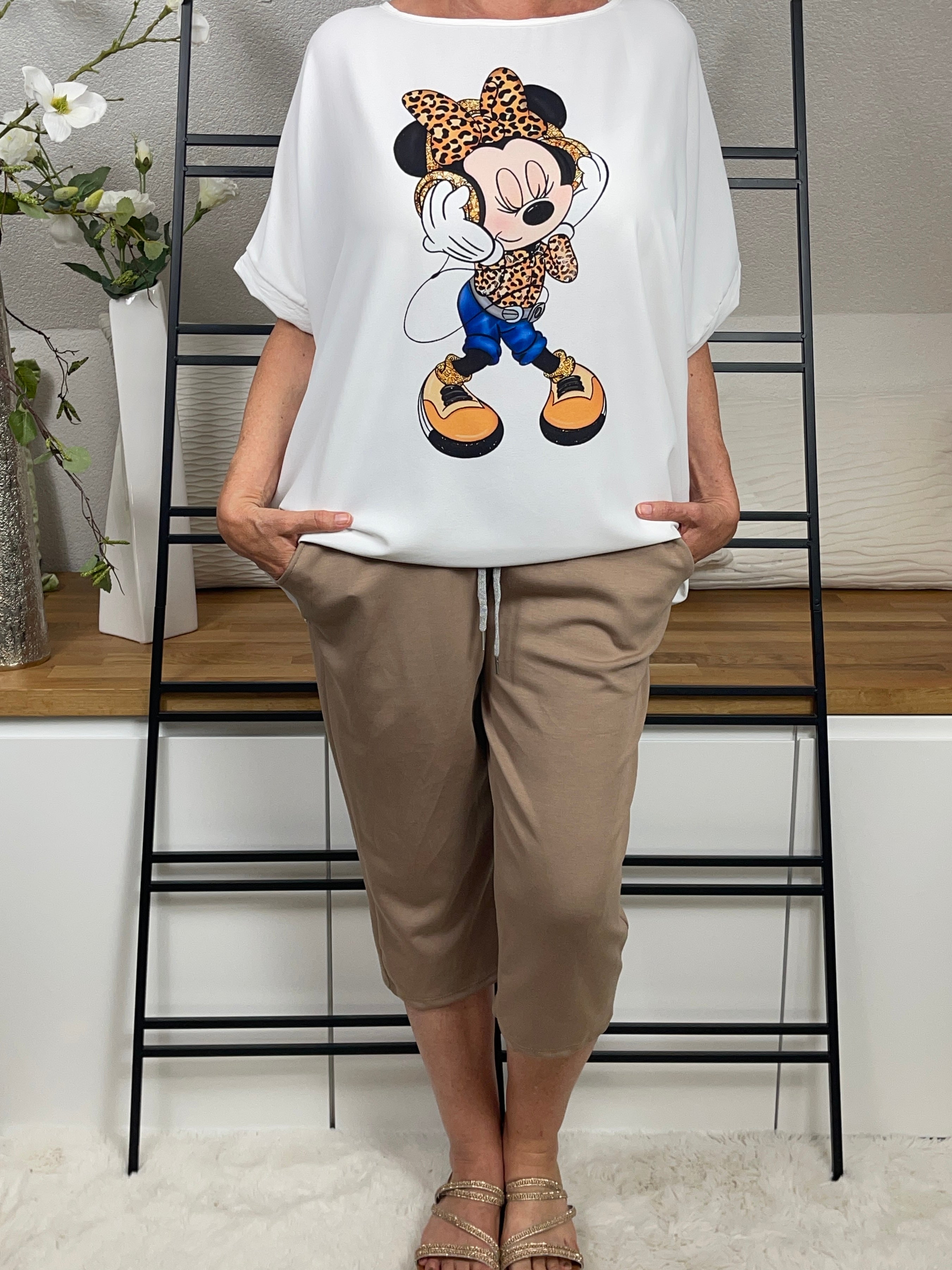 Damen - Tunika - Shirt „Minney“ Einheitsgrösse Gr. 42 - 48 in weiß - bunt