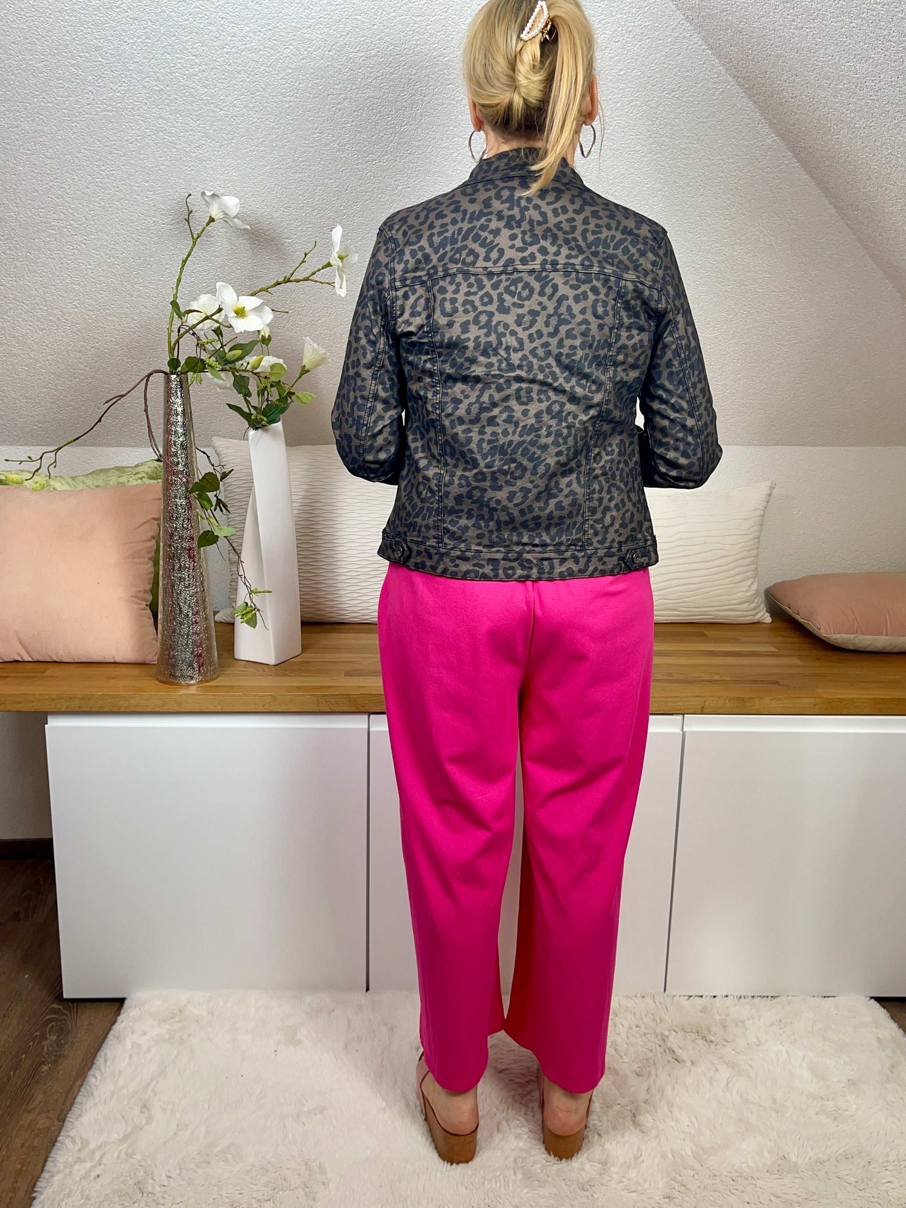 Damen Kunstleder - Jacke „Animal Print“ Gr. 36 - 44