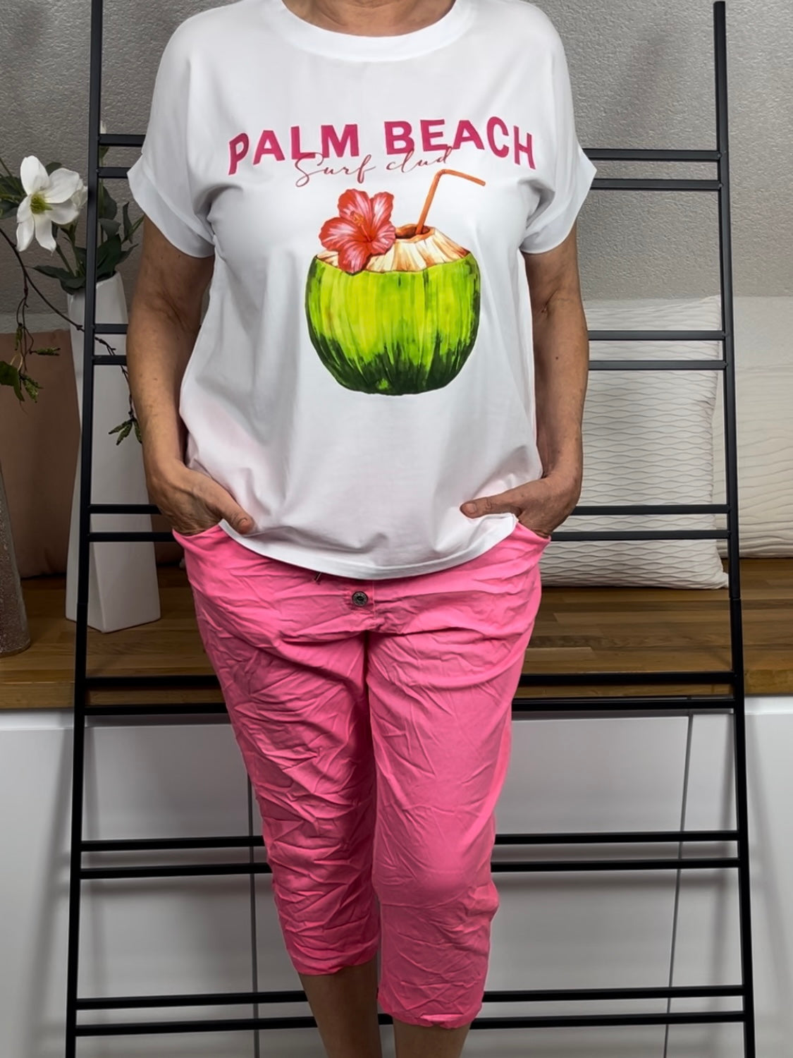 Damen T - Shirt „Aloha Beaches“ Einheitsgrösse Gr. 40 - 44/46