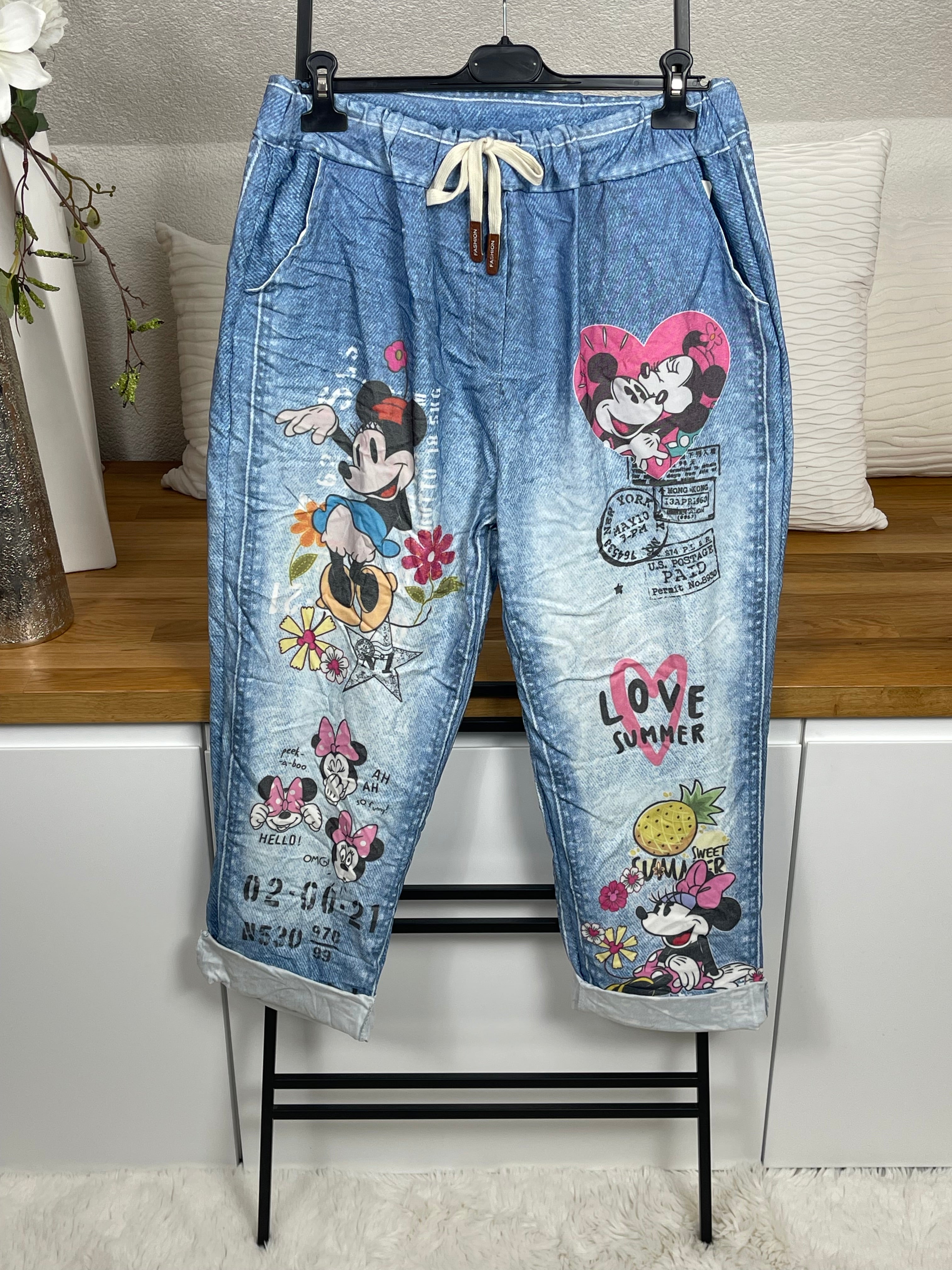 Damen - Jogpant „Mickey“ mit „Wow“ Effekt Einheitsgrösse Gr. 42/44 - 50 in 4 Varianten