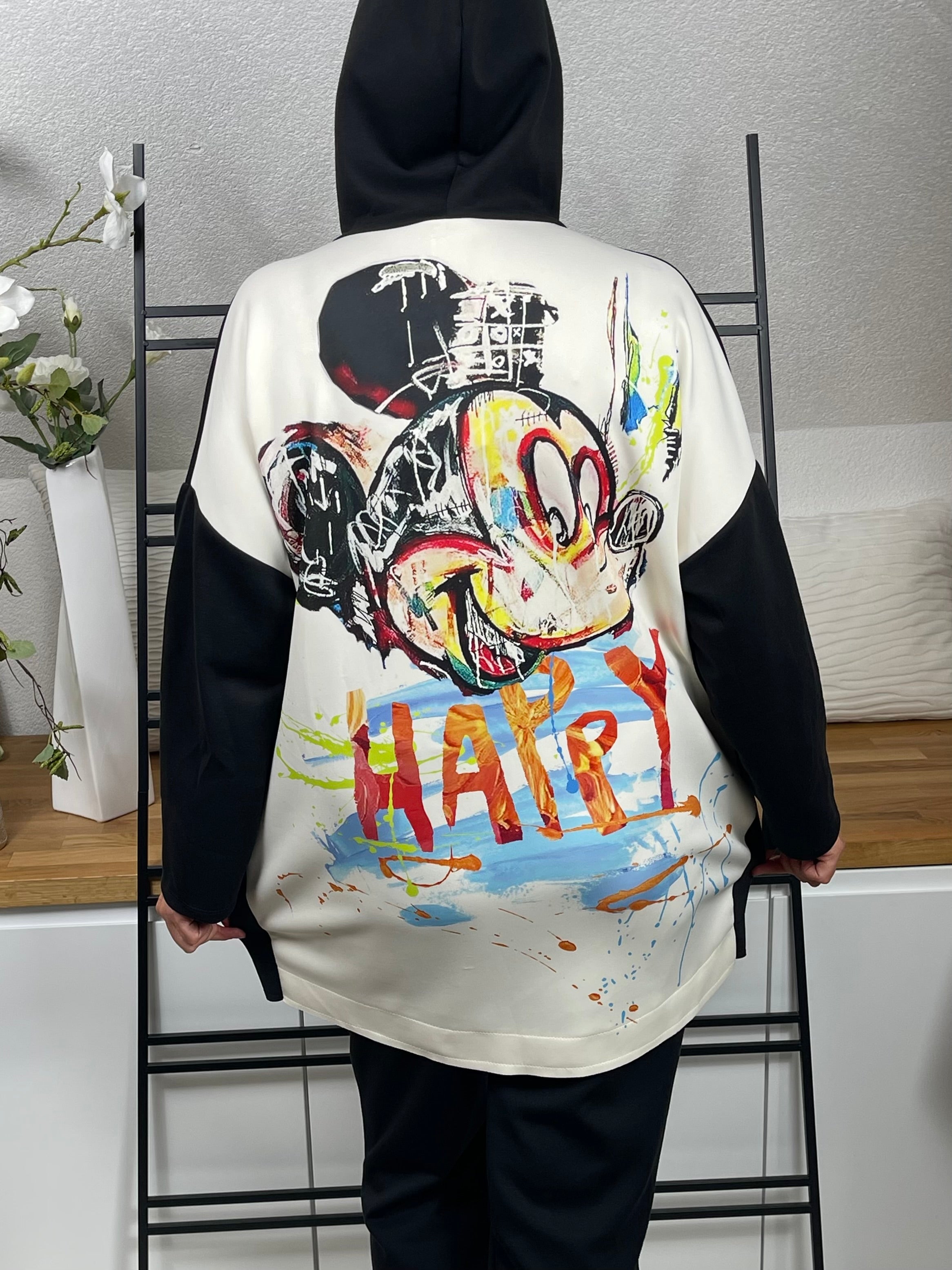 Damen Sweat - Jacke „Mickey“ mit Kapuze Einheitsgrösse Gr. 38 - 46 in 3 Farben