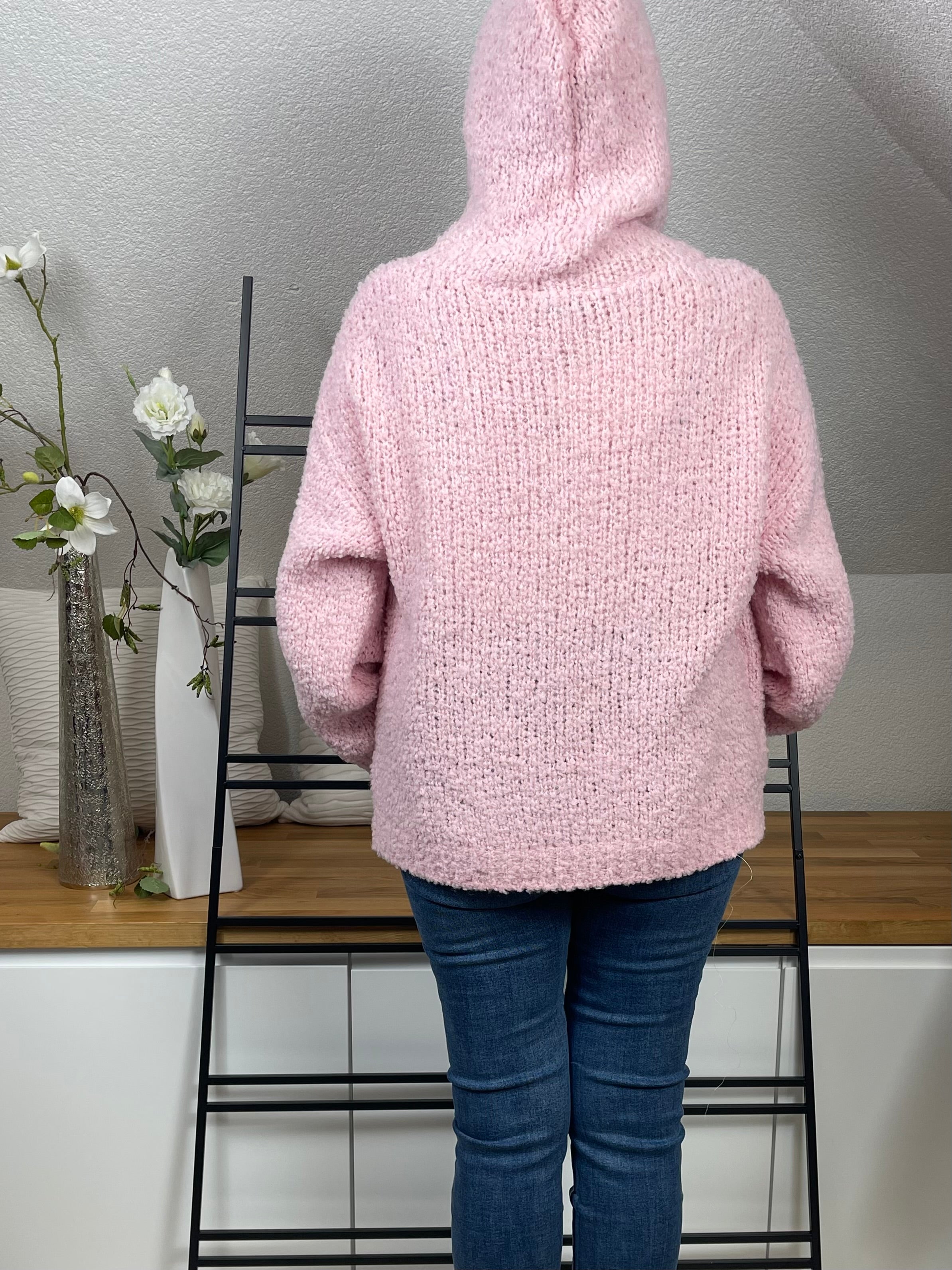 Damen „Kuschel“ Strick Hoodie mit Alpaka Einheitsgrösse 36 - 44 in 7 Farben