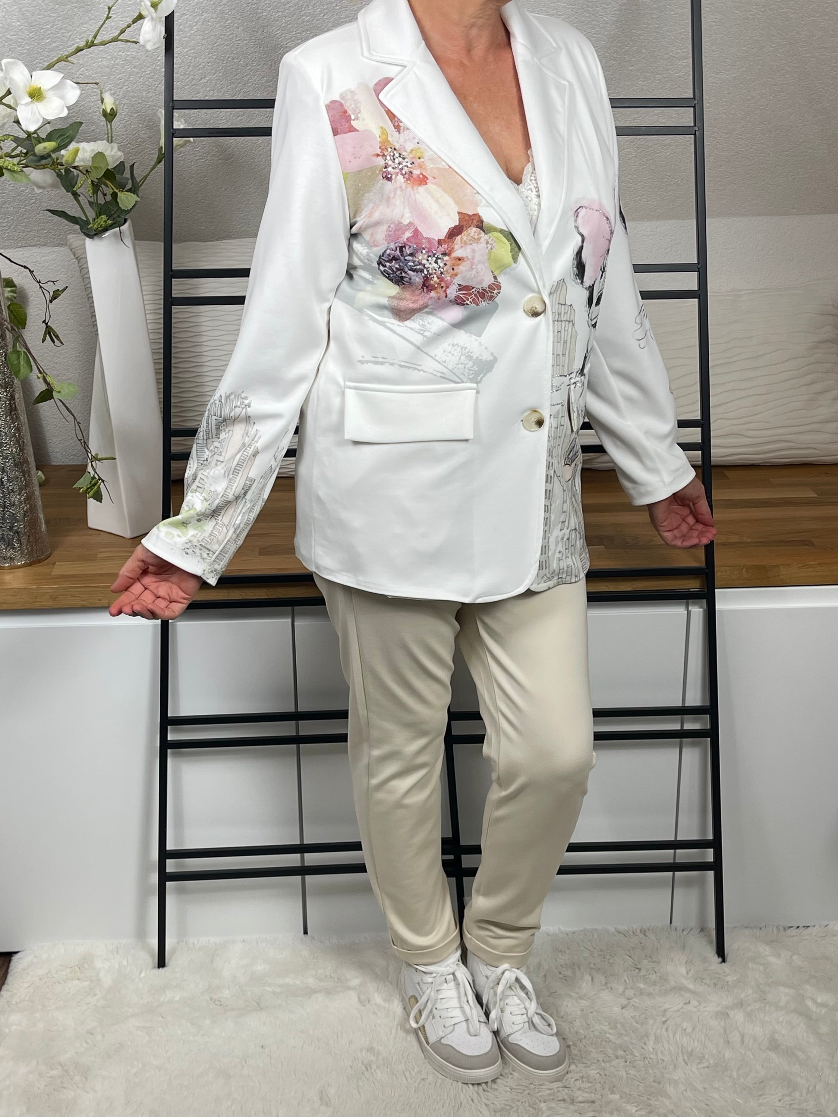 Hochwertiger Damen Blazer „Minney“ mit Glitzer Einheitsgröße Gr. 38 - 44 in 2 Farben