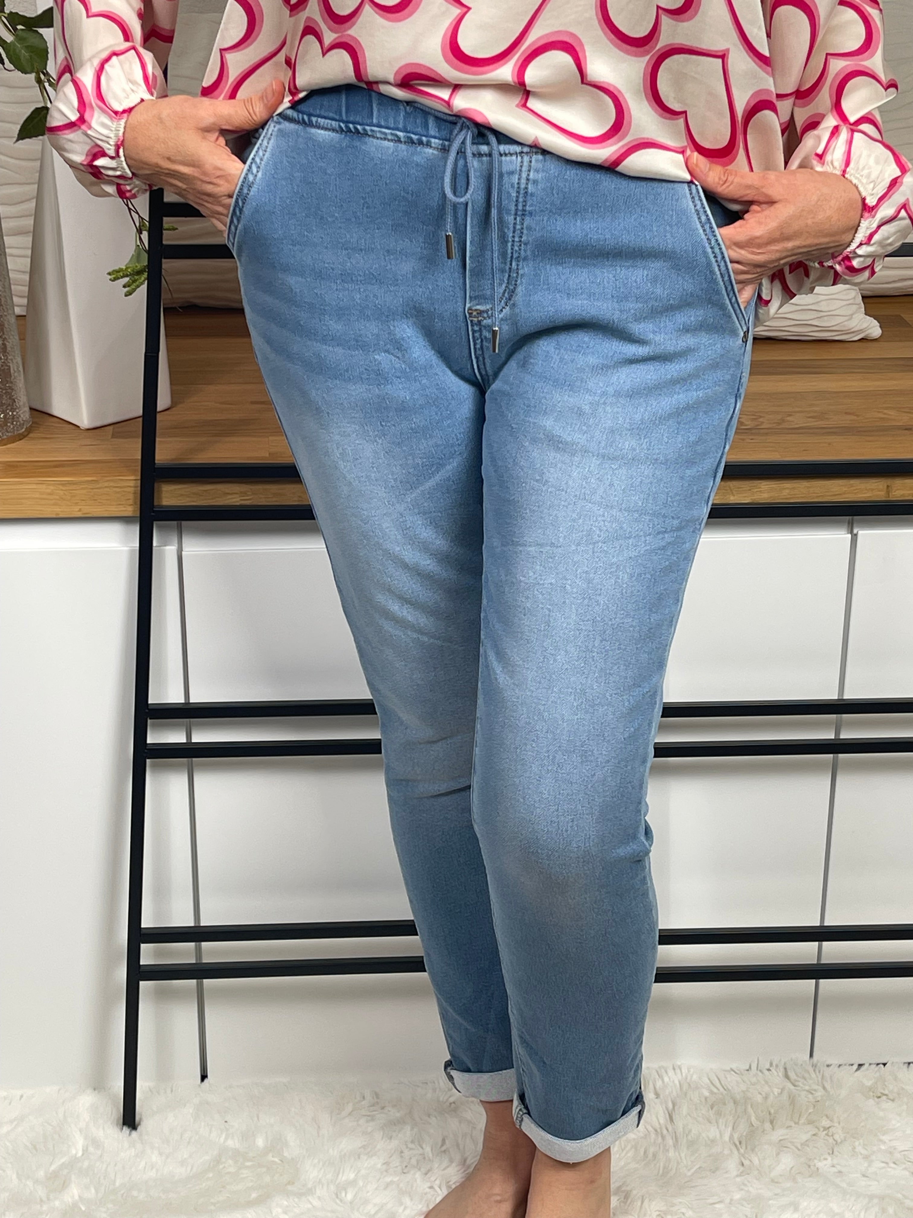 Damen - Jeans - Jogpant Einheitsgröße Gr. 38 - 40 in jeansblau
