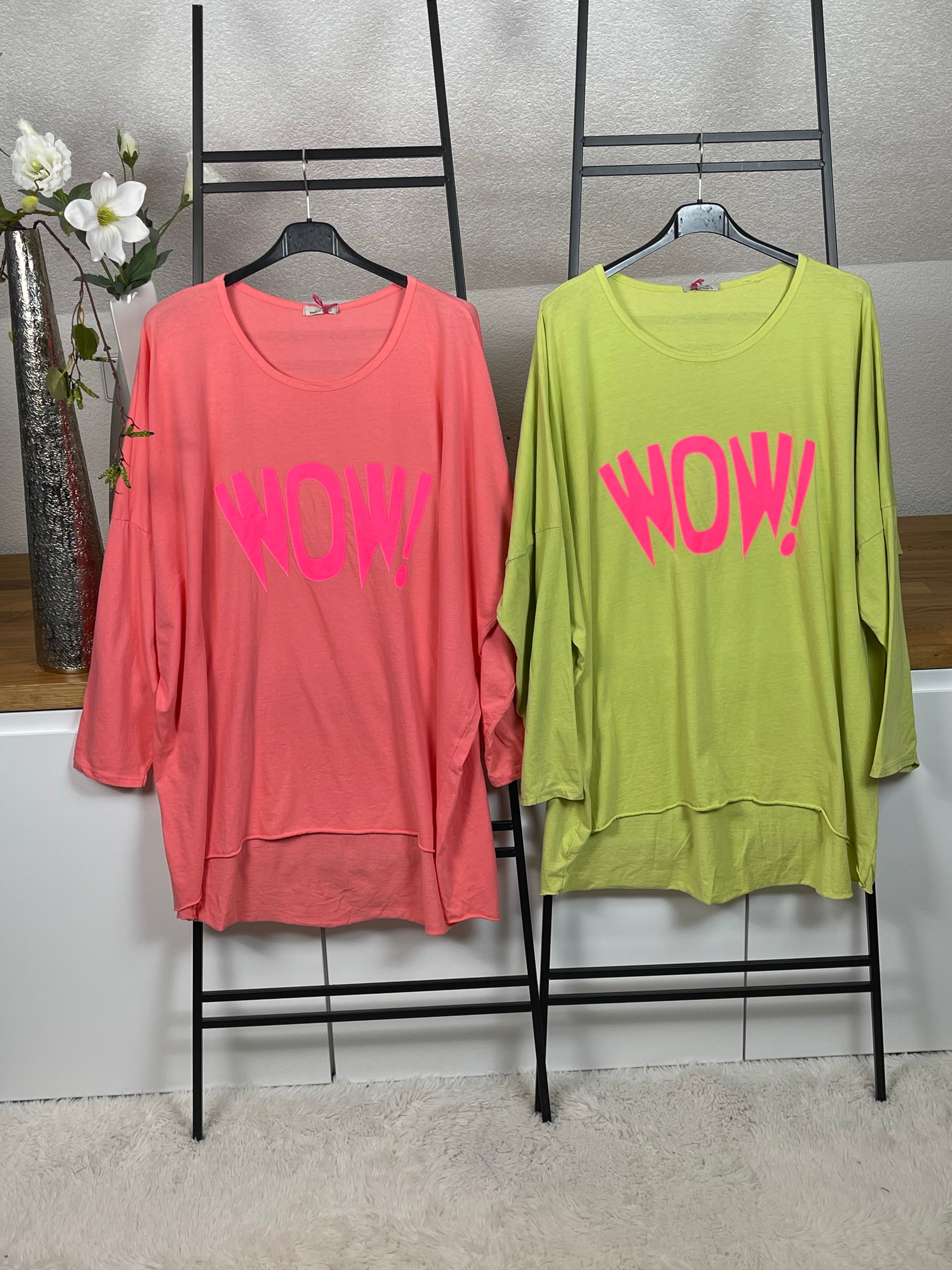 !!!!KEINE RETOURE MÖGLICH!!!!
Maxi - Shirt „WOW“ Einheitsgrösse Gr. 38 - 48
