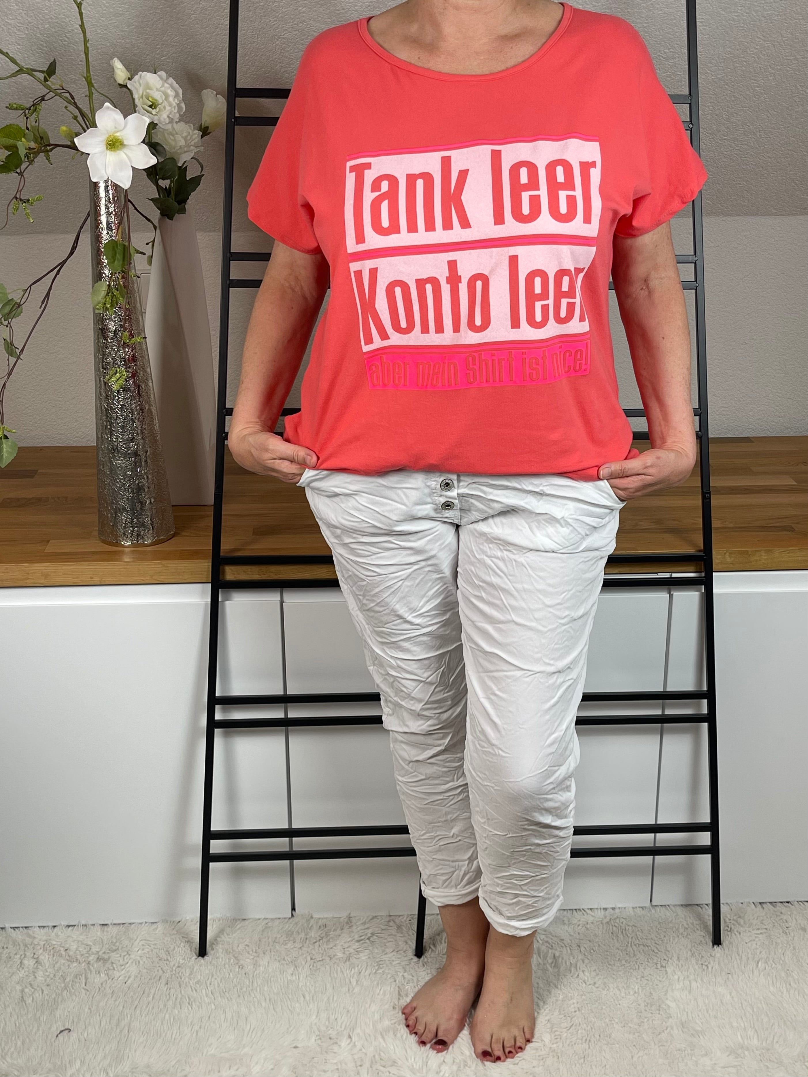 !!!!KEINE RETOURE MÖGLICH!!!!Maxi - Shirt - Kleid „Tank leer…“ Einheitsgrösse Gr. 40 - 46 in 2 Farben
