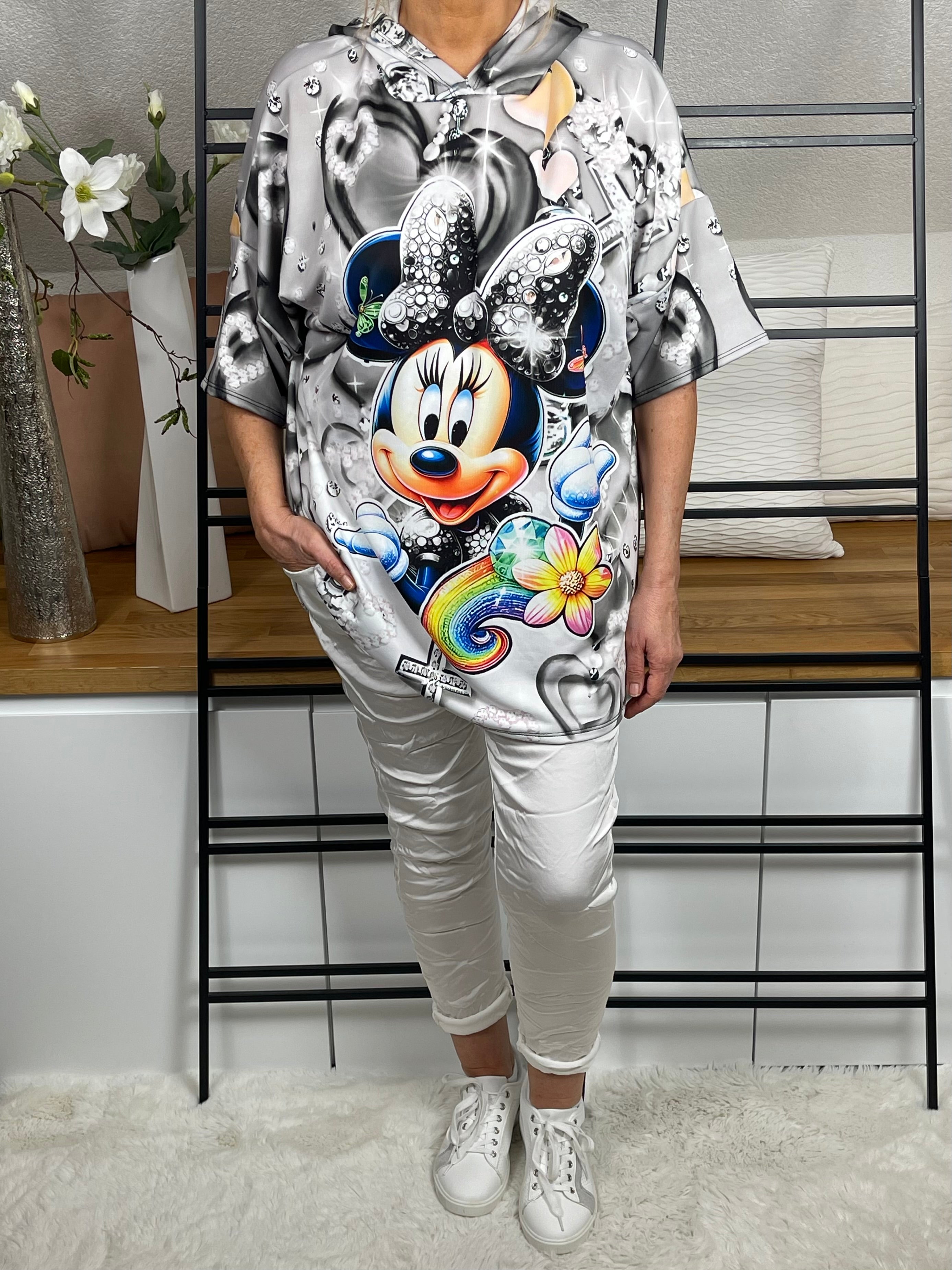 Damen Hoodie Shirt „Mickey“ Einheitsgröße Gr. 42 - 48 in 3 Farben