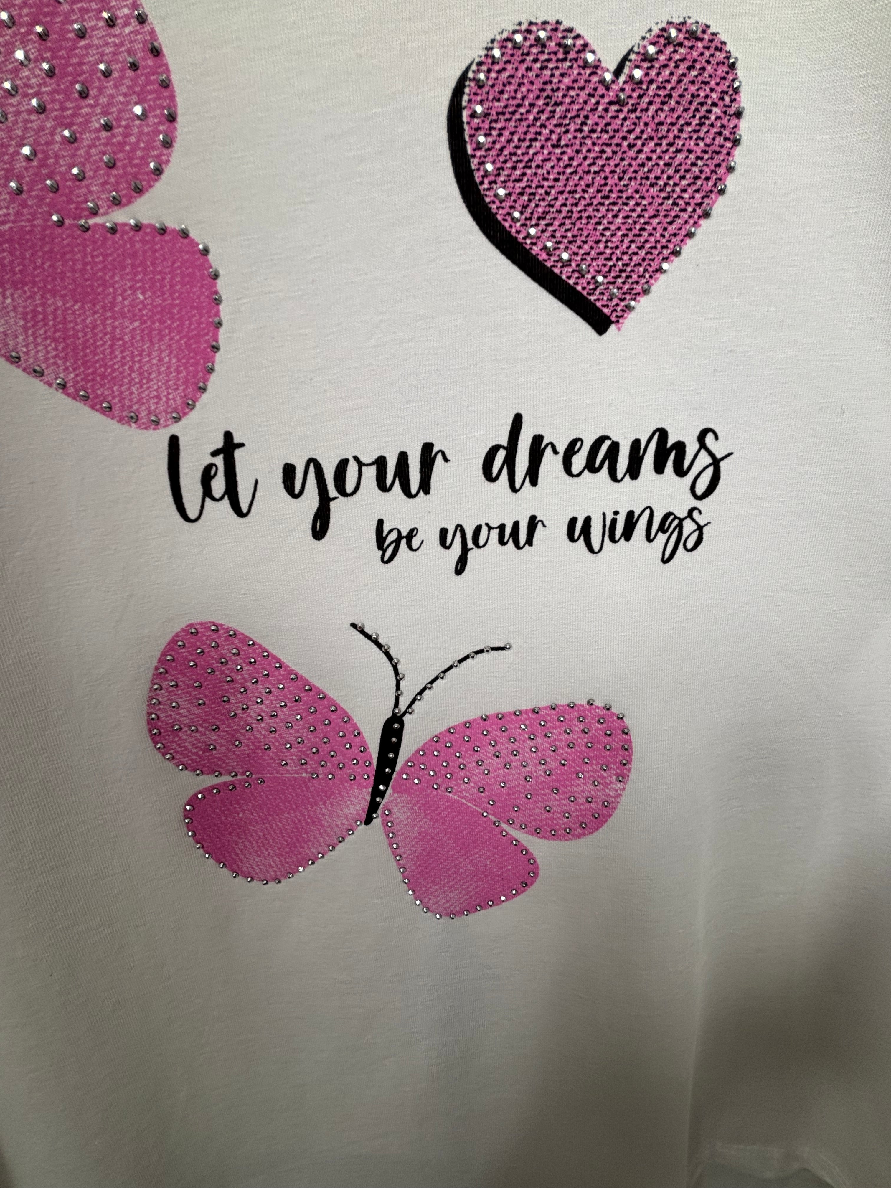 Damen- T - Shirt „Schmetterling“ Einheitsgrösse Gr. 36 - 44 in 3 Farben