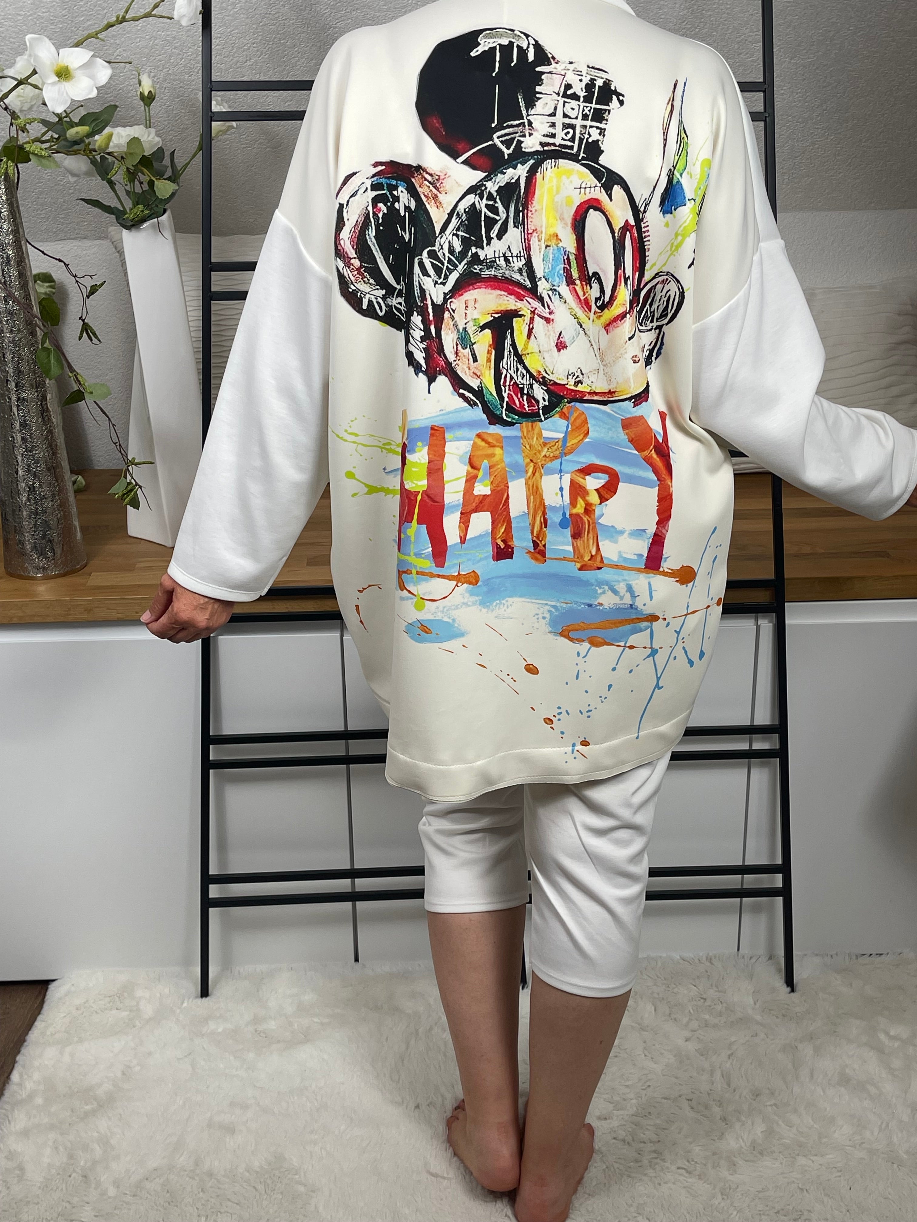 Damen Sweat - Jacke „Mickey“ mit Kapuze Einheitsgrösse Gr. 38 - 46 in 3 Farben