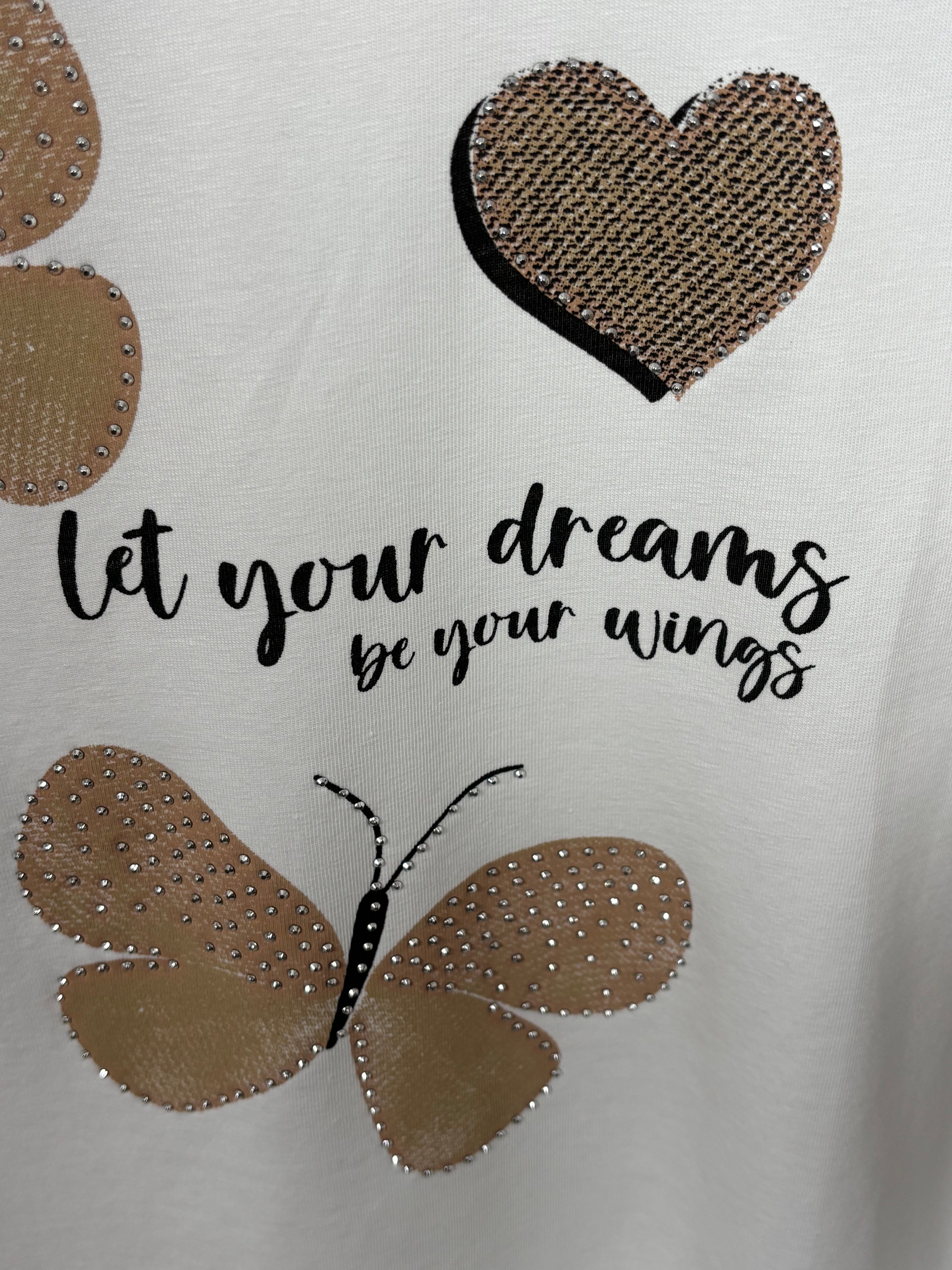 Damen- T - Shirt „Schmetterling“ Einheitsgrösse Gr. 36 - 44 in 3 Farben