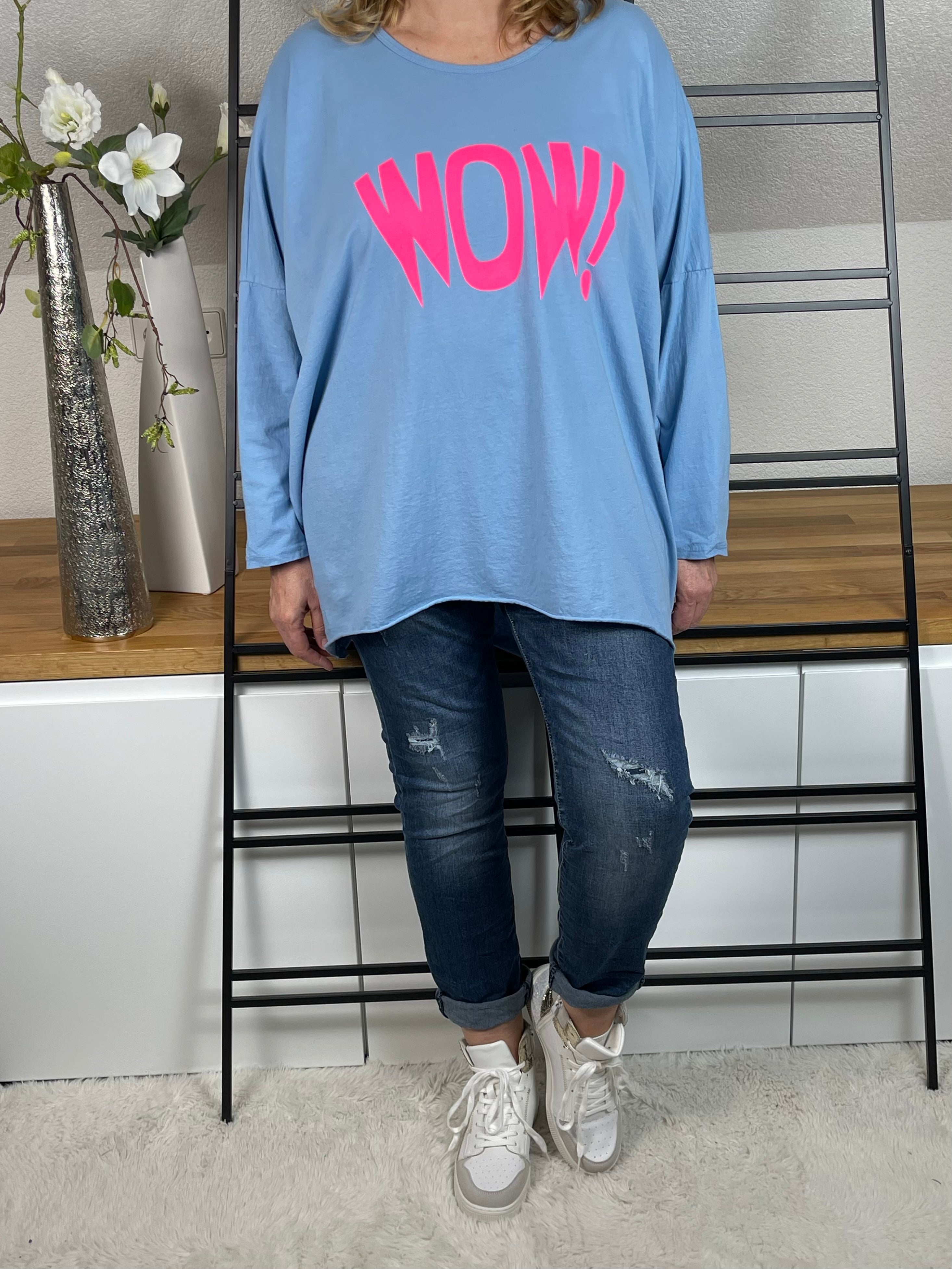 !!!!KEINE RETOURE MÖGLICH!!!!
Maxi - Shirt „WOW“ Einheitsgrösse Gr. 38 - 48