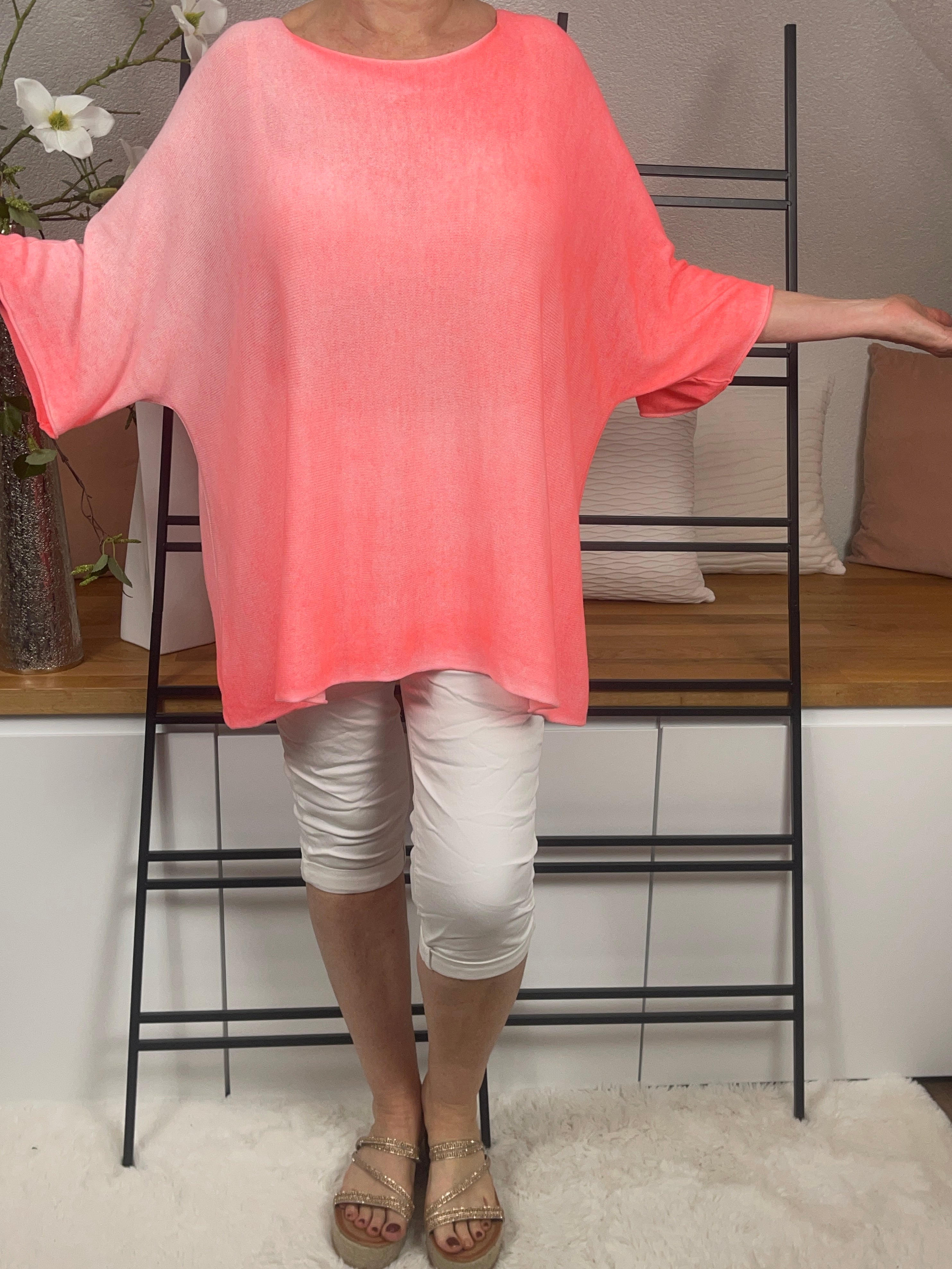 Damen Pullover - Shirt „Feinstrick“ Einheitsgröße Gr. 38 - 46/48 in 4 Farben