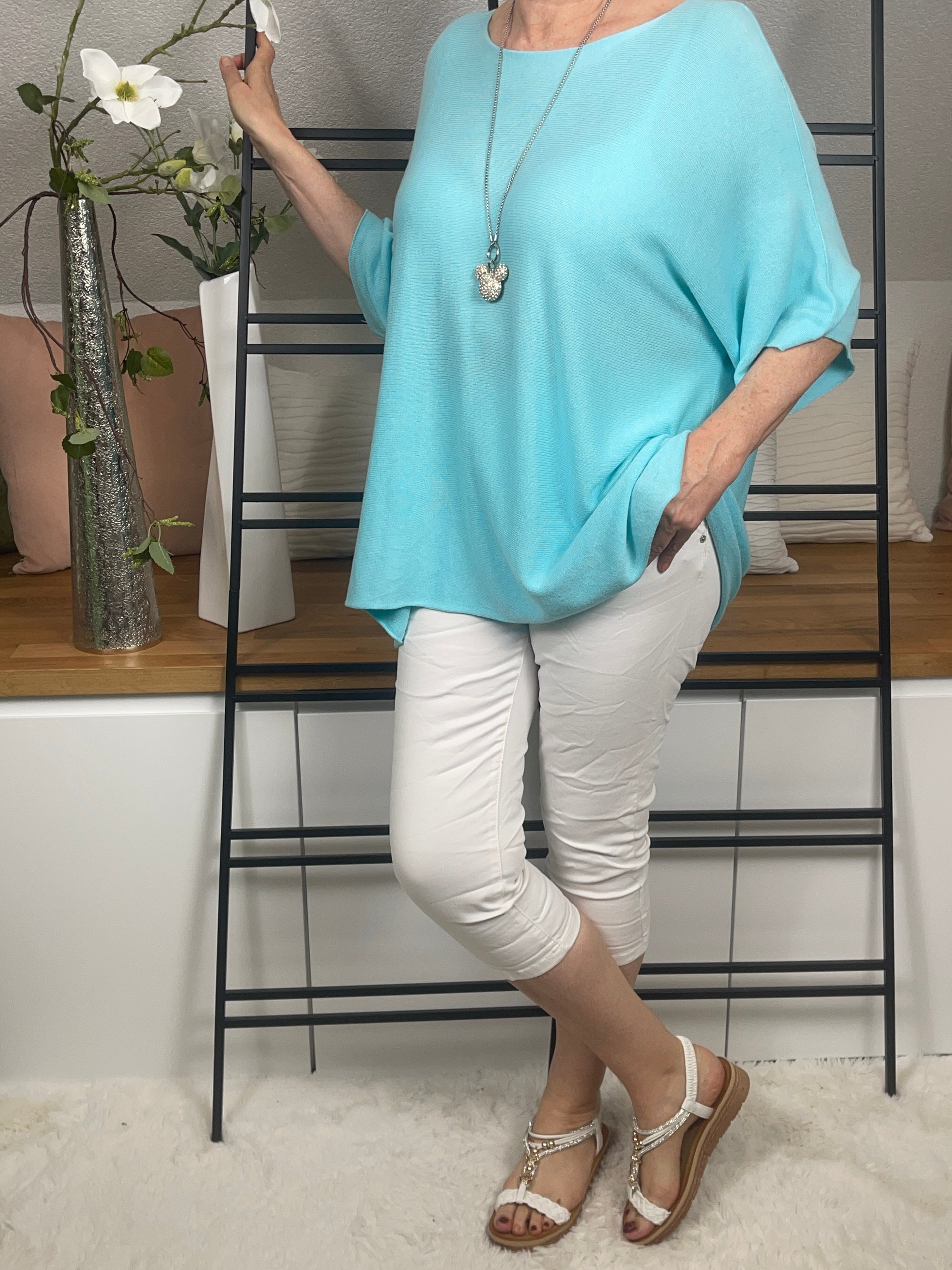 Damen Pullover - Shirt „Feinstrick“ Einheitsgröße Gr. 38 - 46/48 in 4 Farben