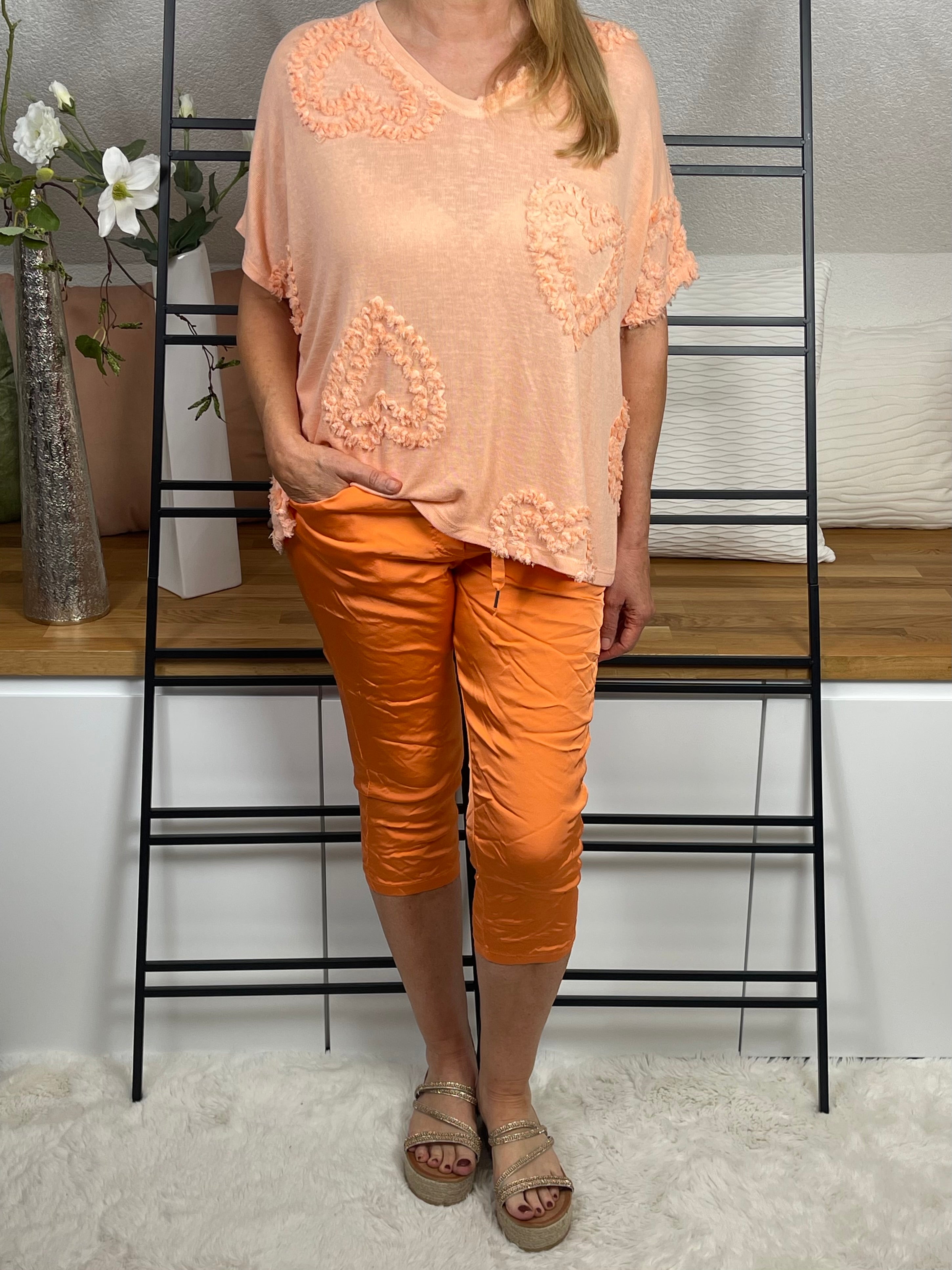 Damen Pullover - T - Shirt „Herzle“ Einheitsgröße Gr. 38 - 44 in 7 Farben