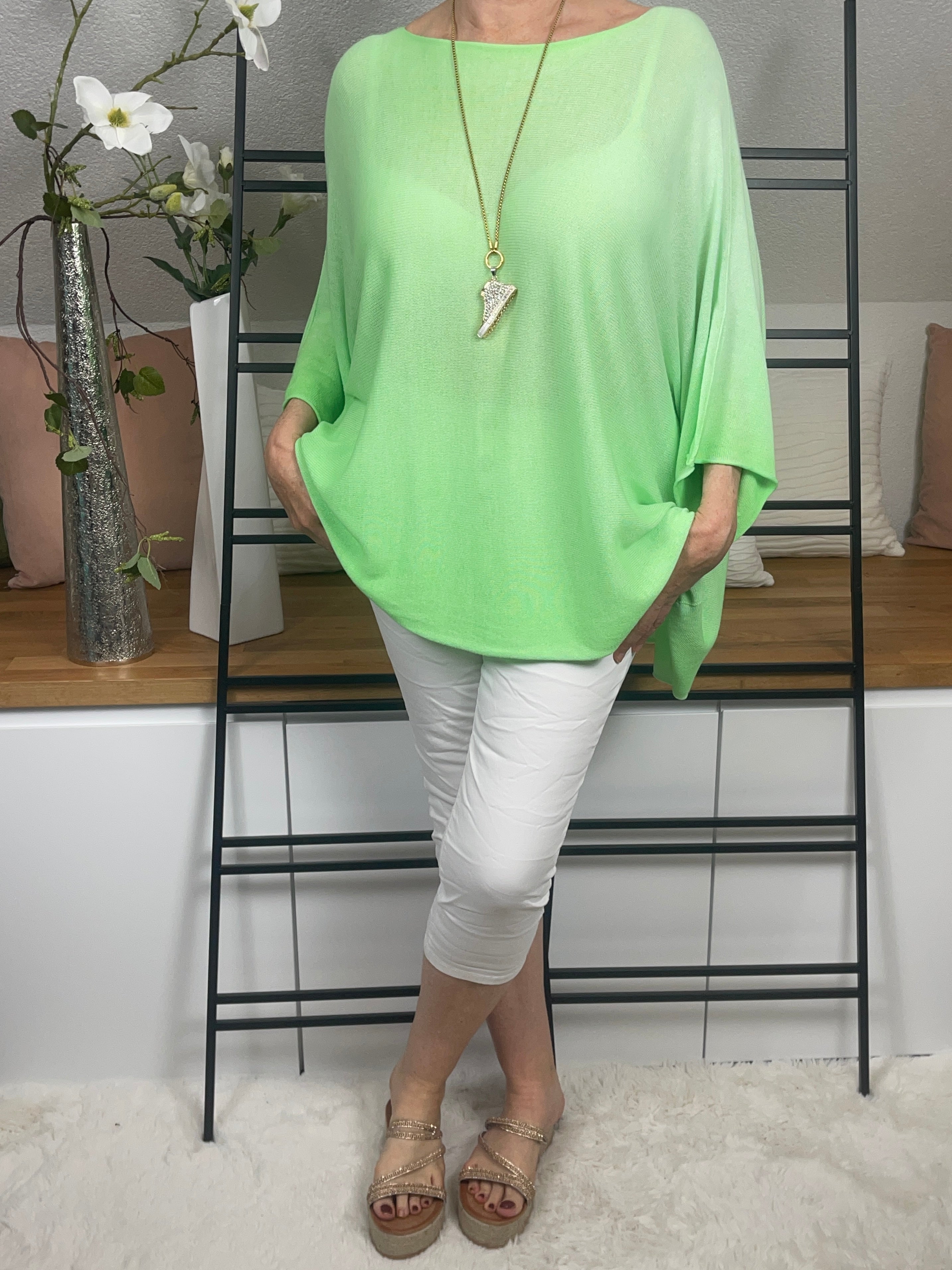 Damen Pullover - Shirt „Feinstrick“ Einheitsgröße Gr. 38 - 46/48 in 4 Farben