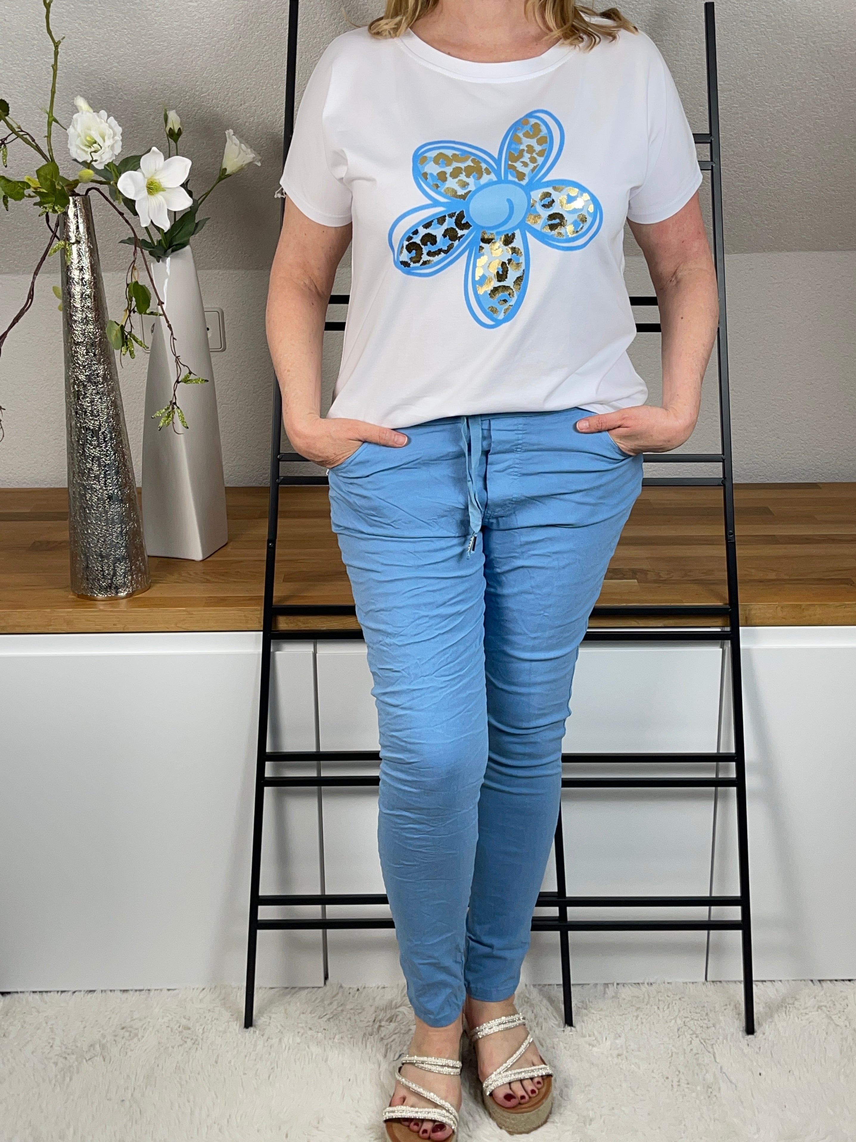 T - Shirt „Flower“ Einheitsgröße Gr. 36 - 44