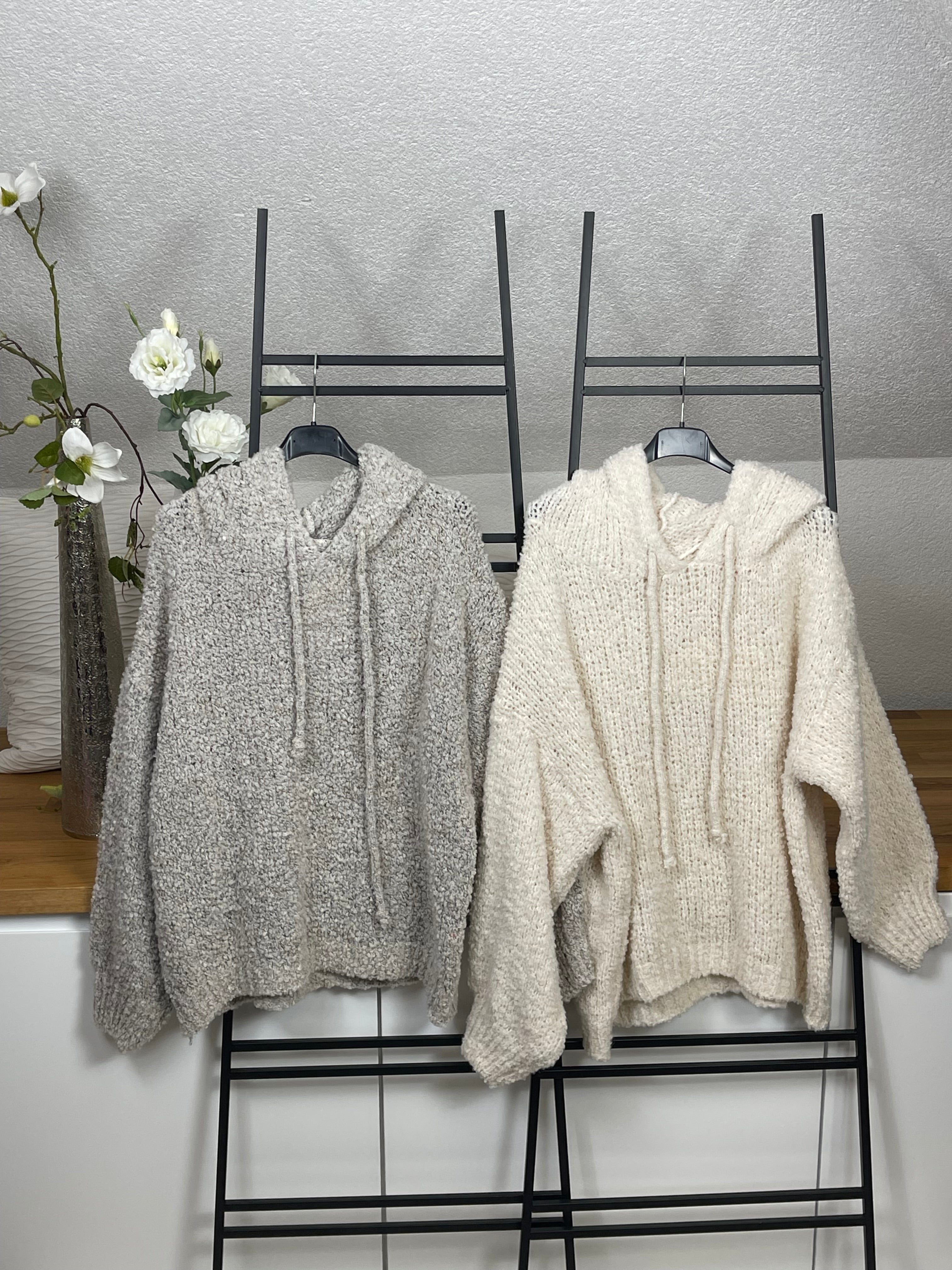Damen „Kuschel“ Strick Hoodie mit Alpaka Einheitsgrösse 36 - 44 in 7 Farben