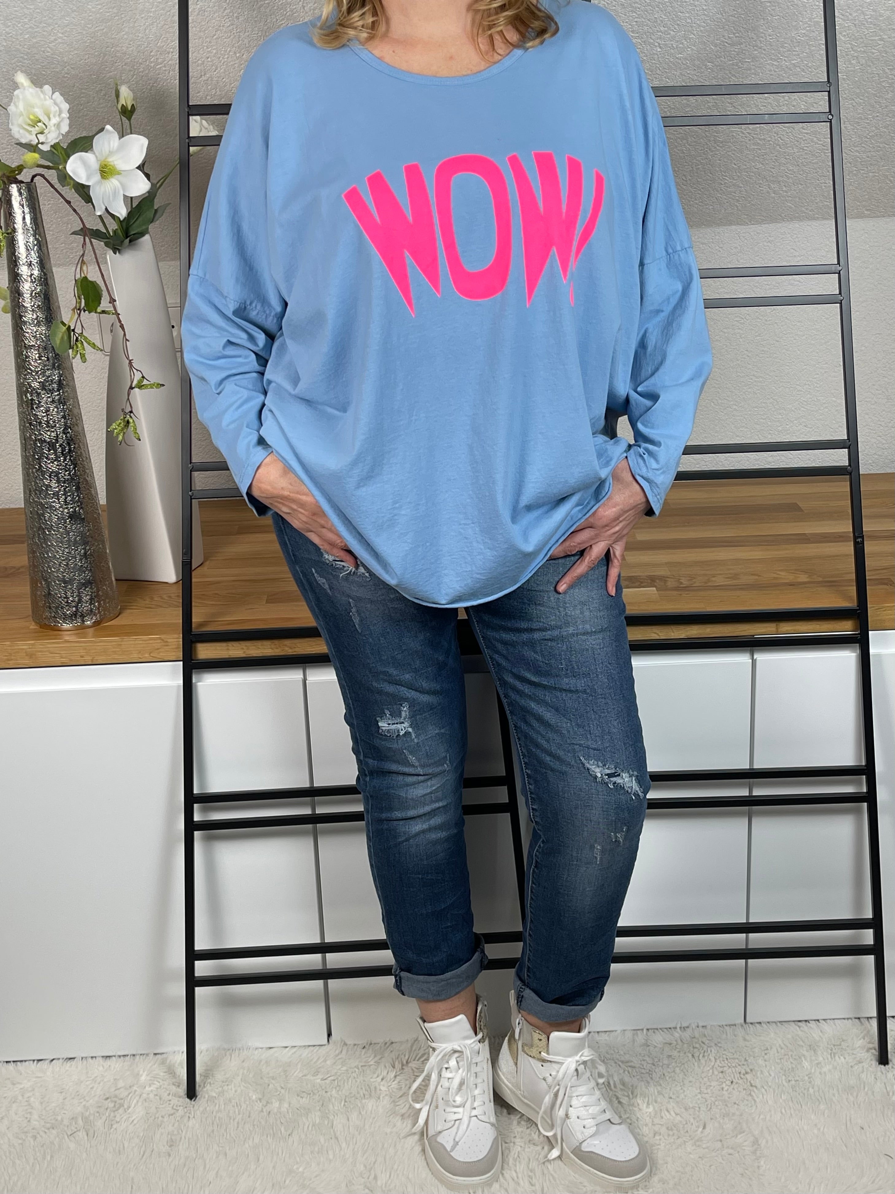!!!!KEINE RETOURE MÖGLICH!!!!
Maxi - Shirt „WOW“ Einheitsgrösse Gr. 38 - 48