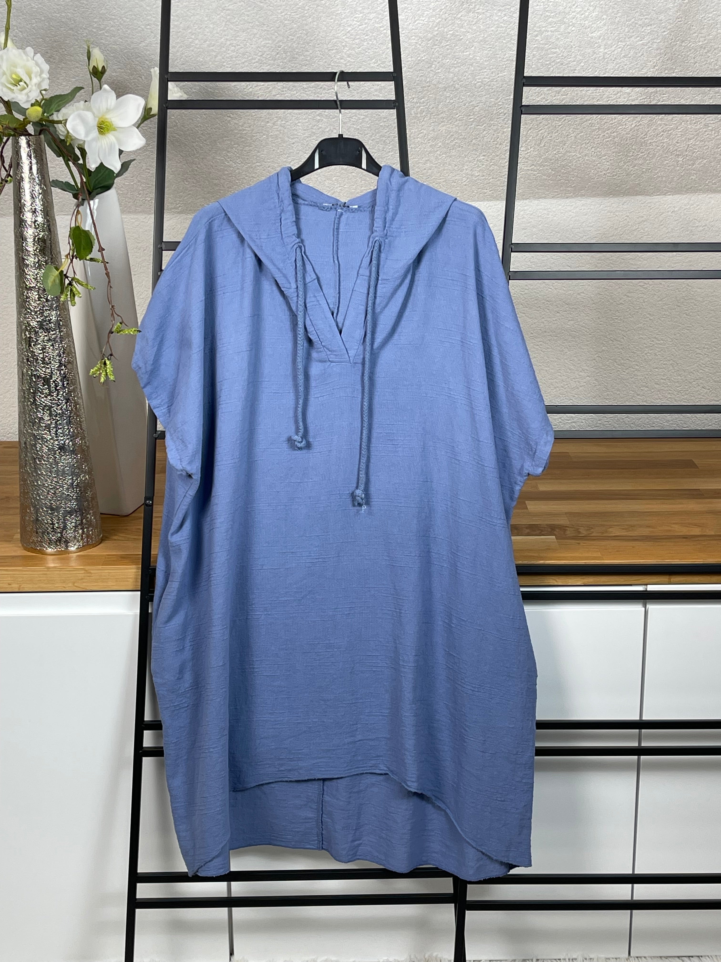 Tunika - Kleid „Lori“ mit Kapuze Einheitsgröße Gr. 38 - 46