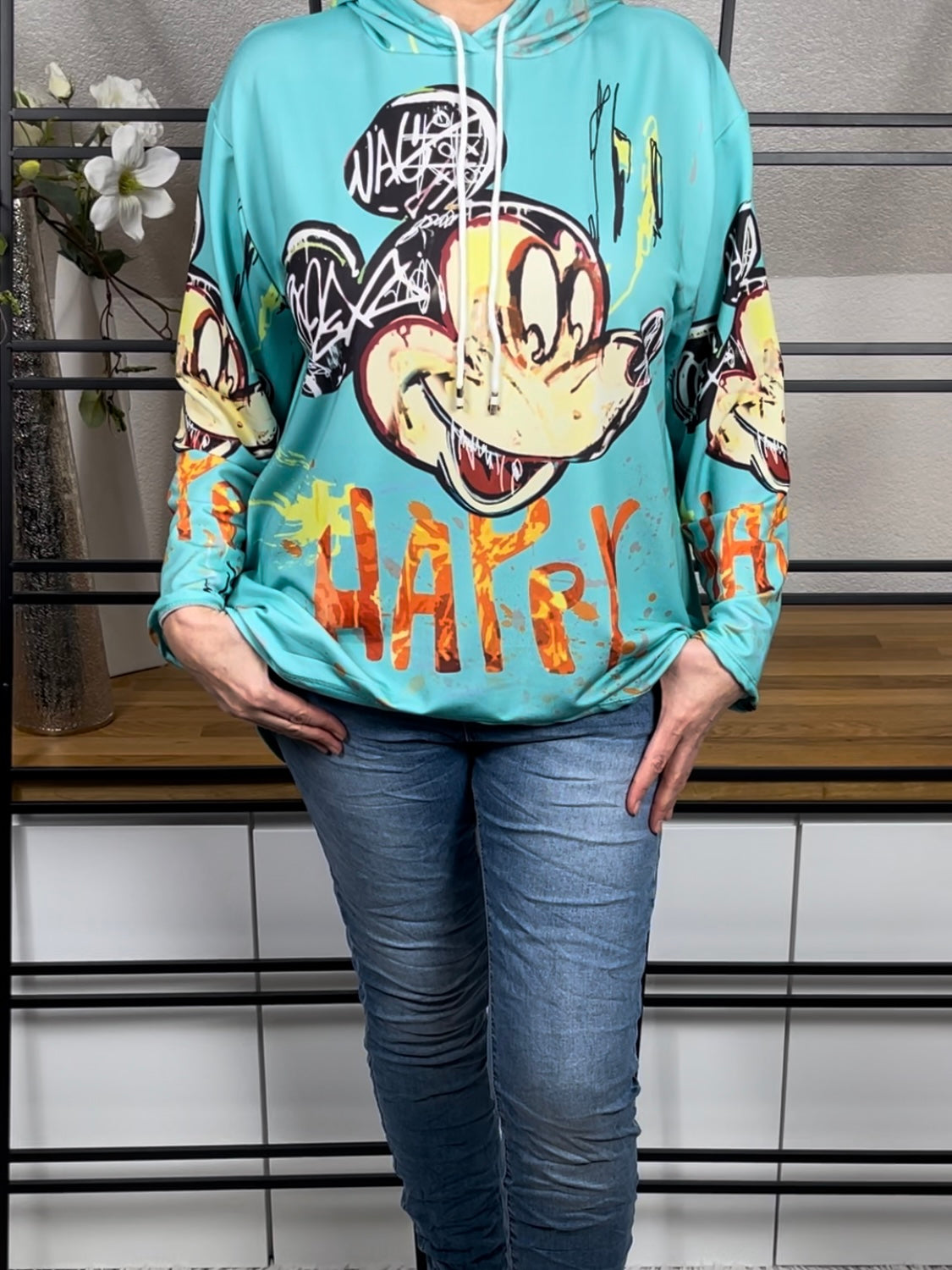 Damen - Hoodie „Mickey“ Einheitsgrösse Gr. 38 - 44 in 2 Farben