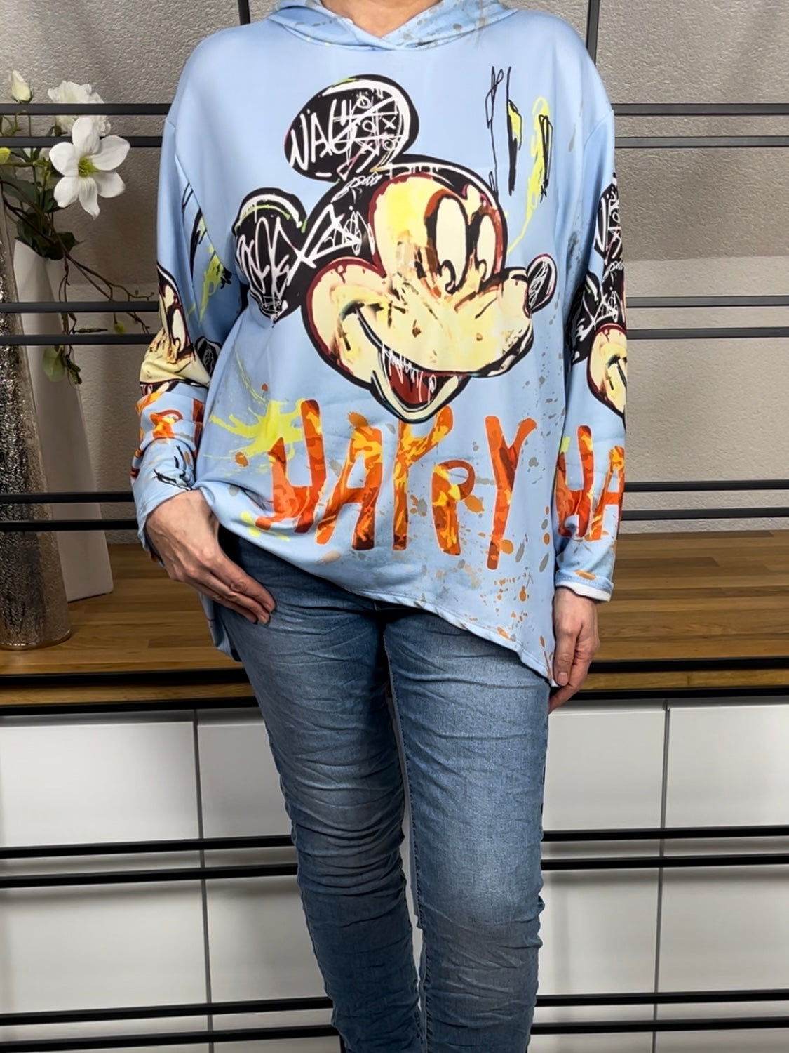 Damen - Hoodie „Mickey“ Einheitsgrösse Gr. 38 - 44 in 2 Farben