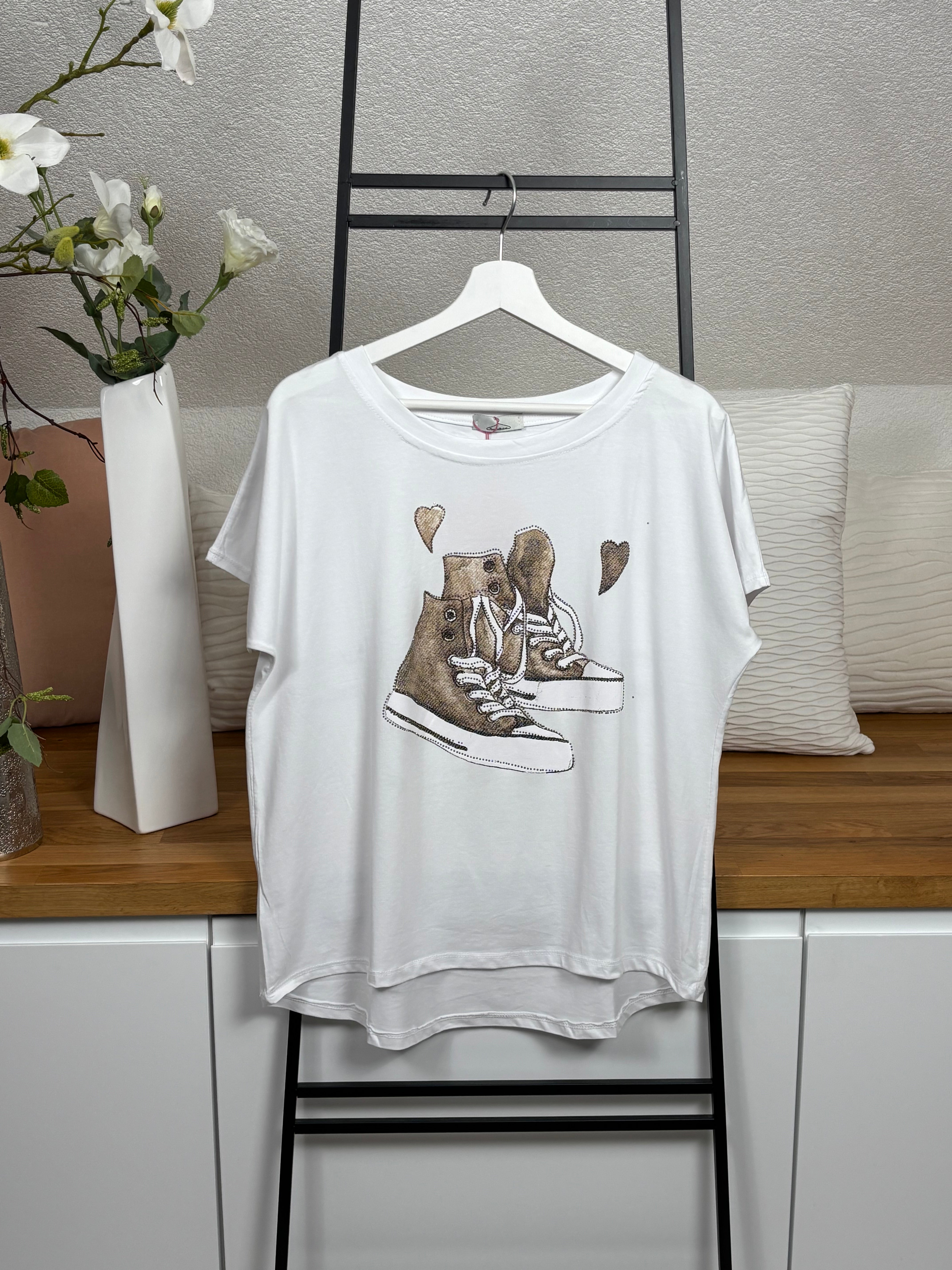 T - Shirt „Sneaker“ Einheitsgrösse Gr. 36 - 42/44 in 3 Farben