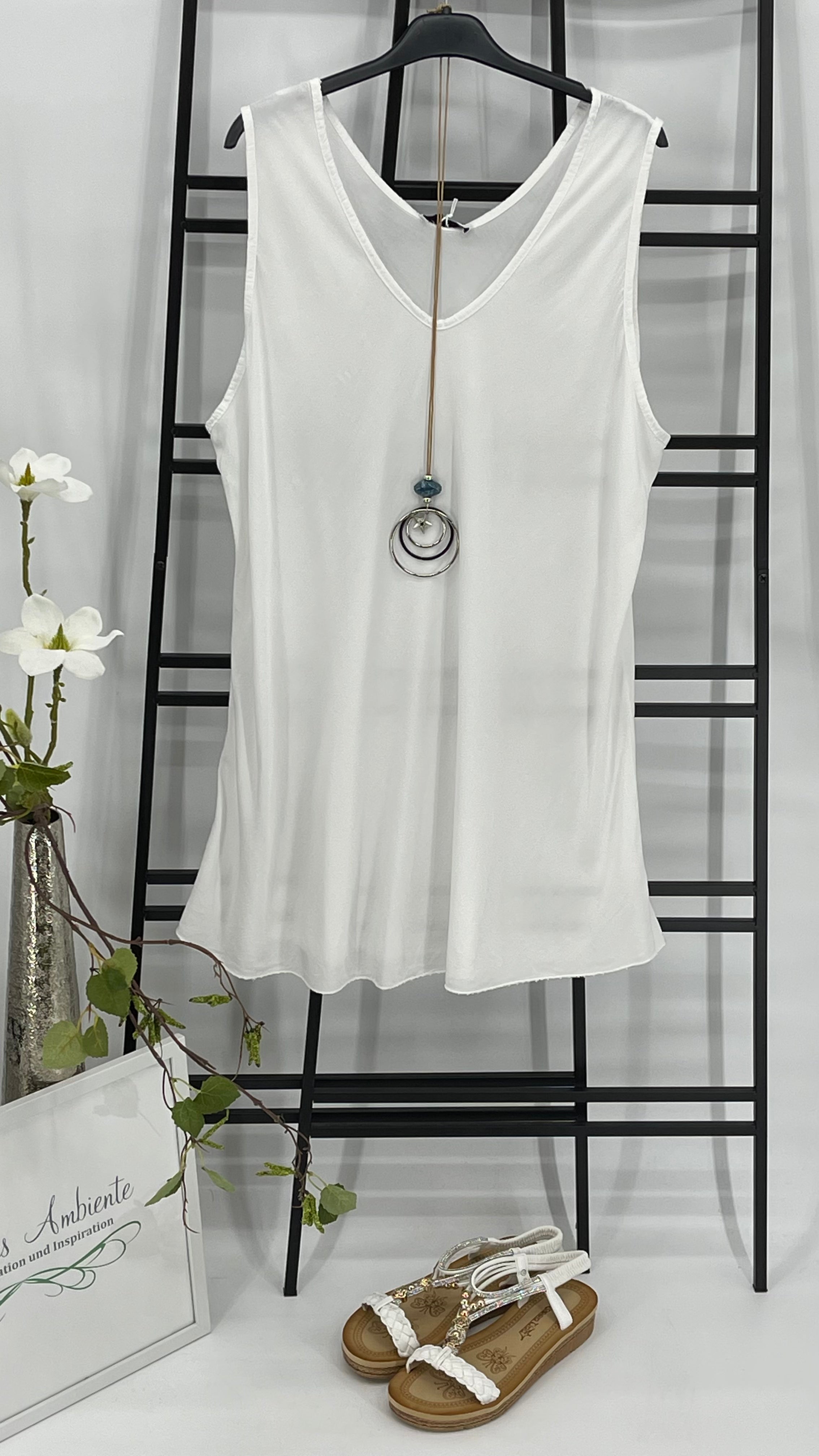 Top - Blusentop mit Kette „Franzi“ Einheitsgrösse Gr. 36 - 44/46 in 8 Farben