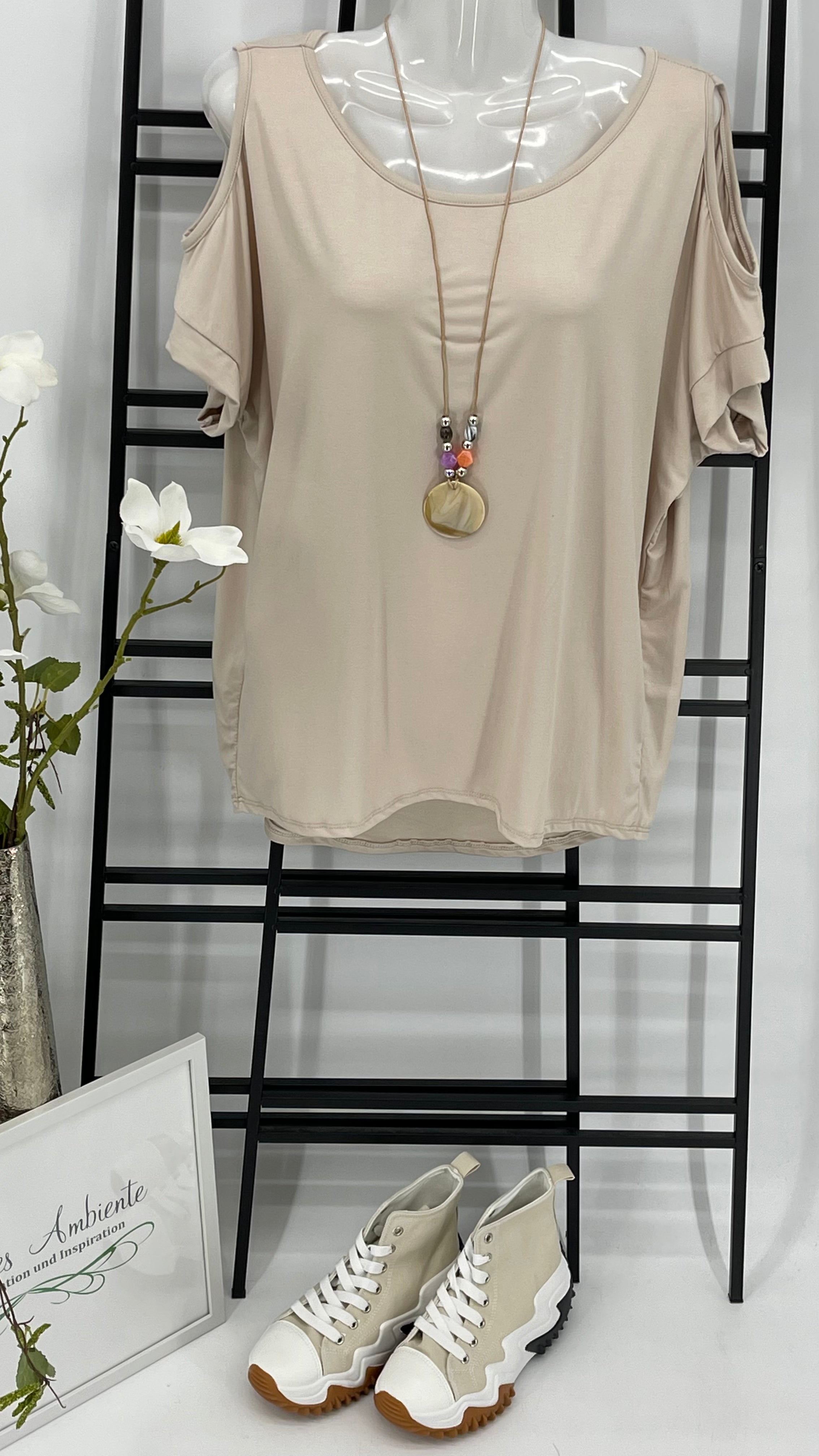 T - Shirt „Off Shoulder“ Einheitsgrösse Gr. 36 - 38/40 in 6 Farben