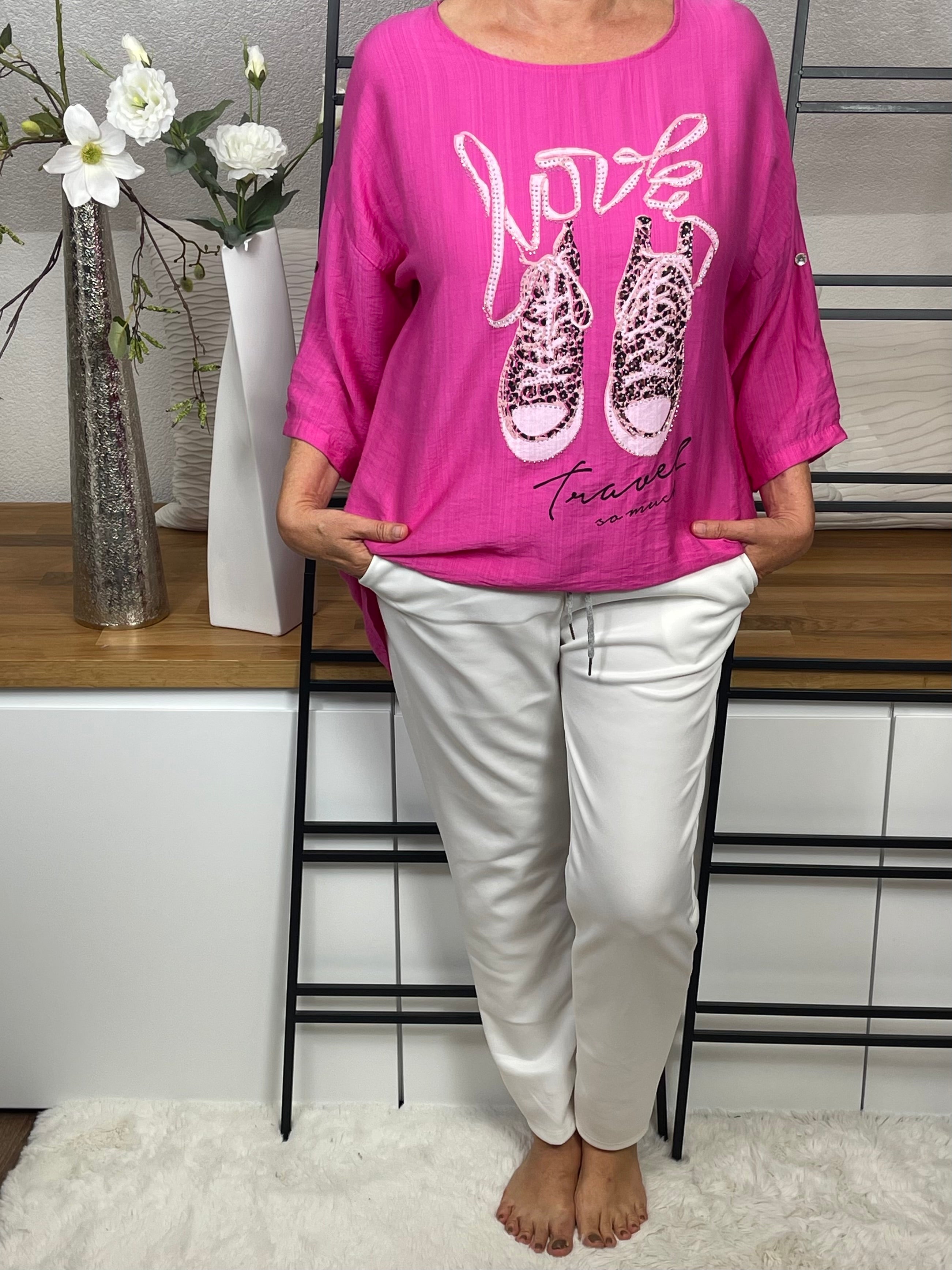 Damen Blusen - Shirt „Sneaker“ Einheitsgröße Gr. 38 - 44 in 3 Farben