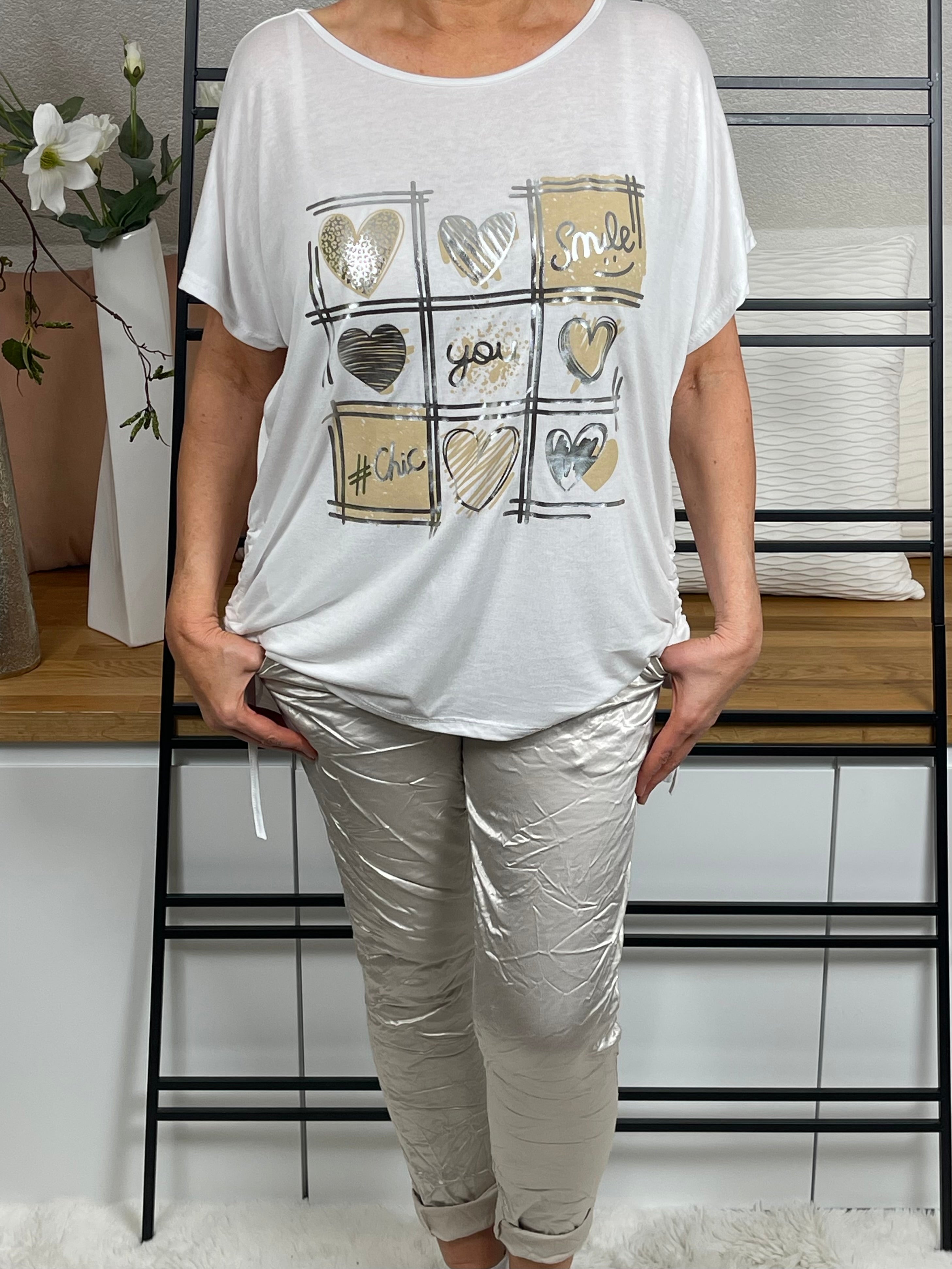 Damen T - Shirt „Special Print“ Einheitsgrösse Gr. 38 - 46 in 5 Farben