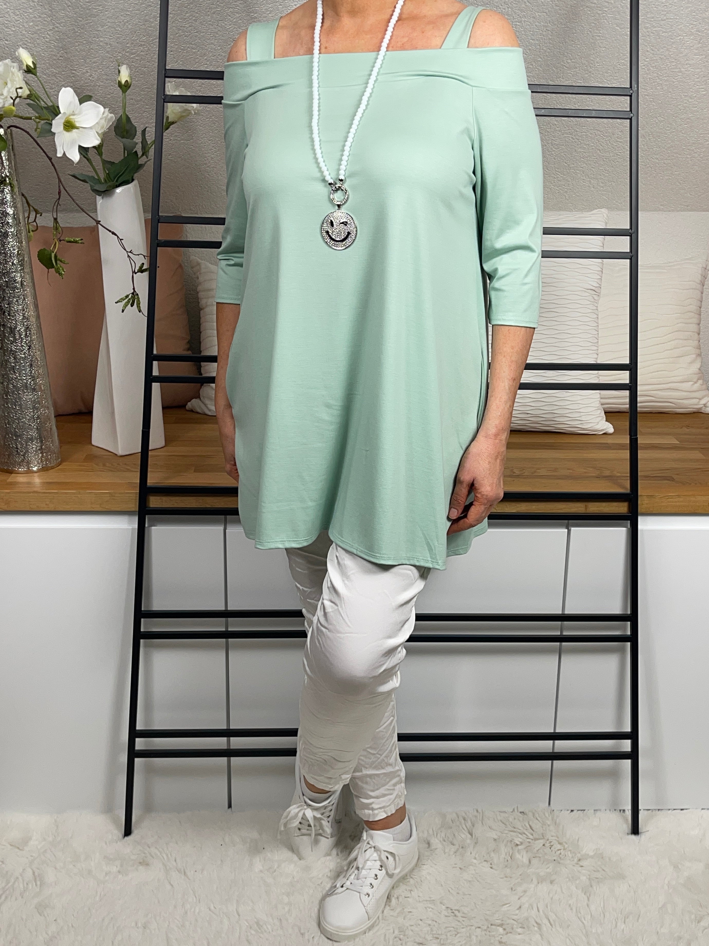Damen Tunika - Shirt Einheitsgrösse Gr. 36 - 40 in 3 Farben