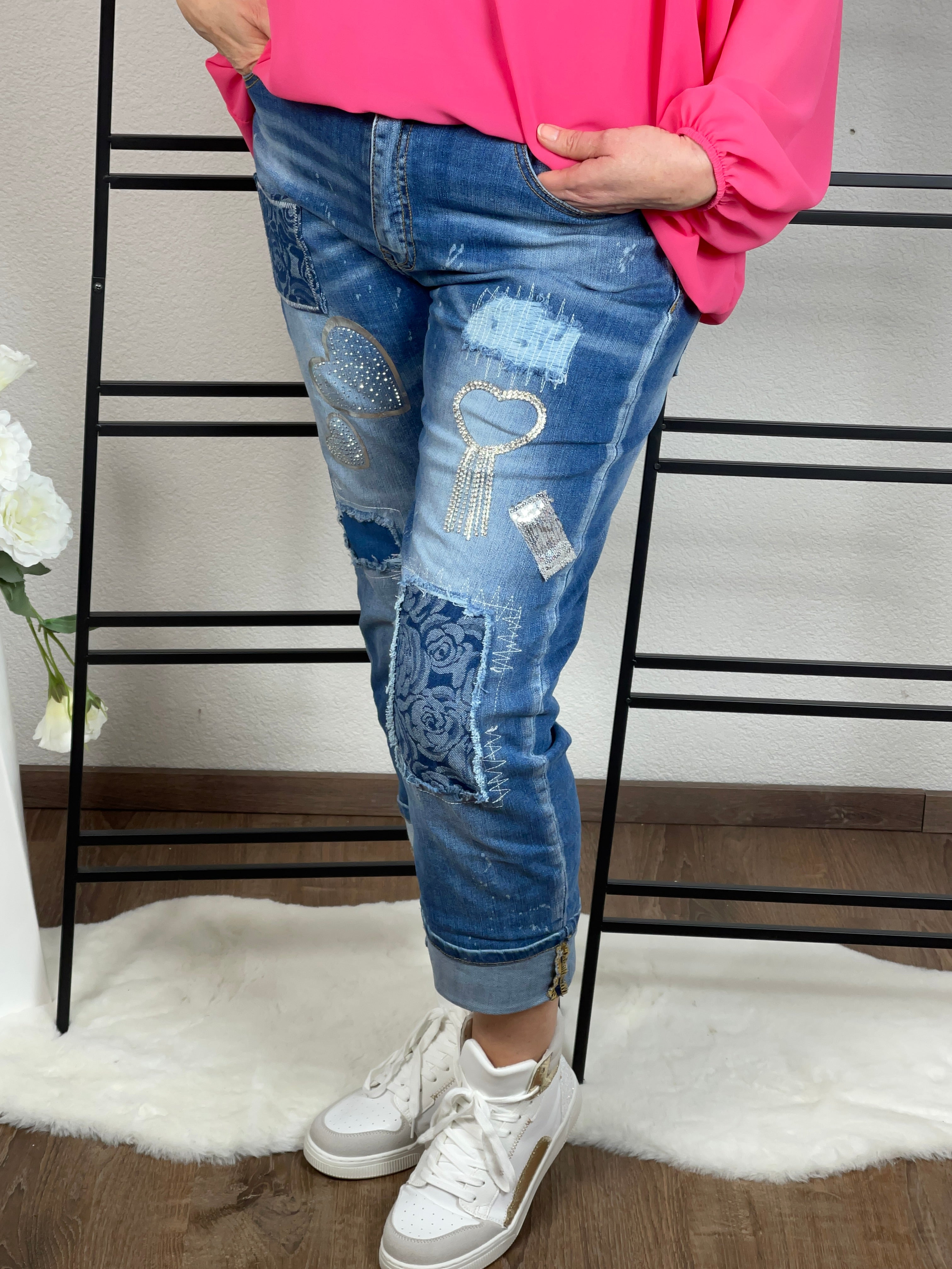 Jeans „Heart with Roses“ Gr. 36 - 42