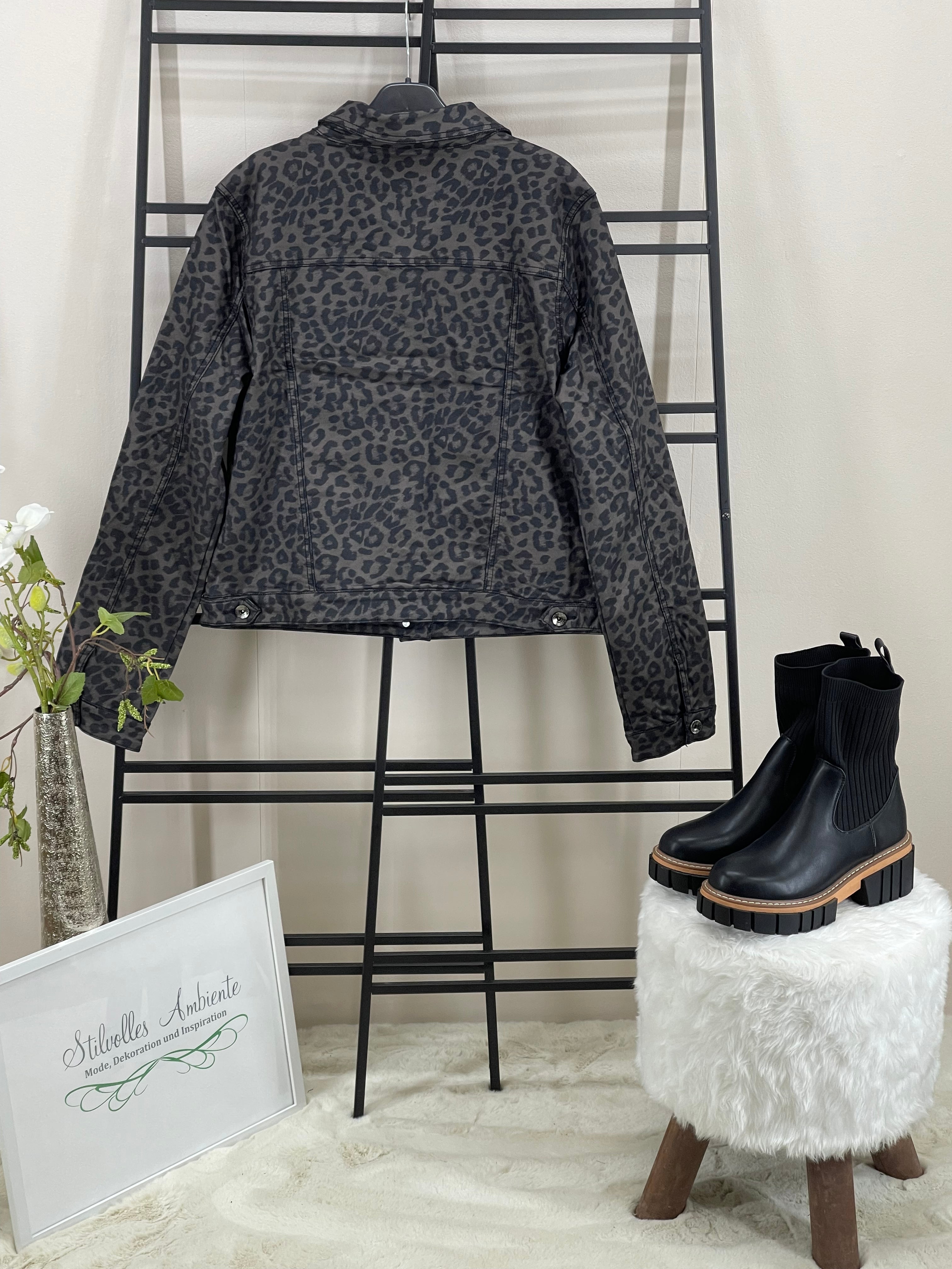 Damen Kunstleder - Jacke „Animal Print“ Gr. 36 - 44