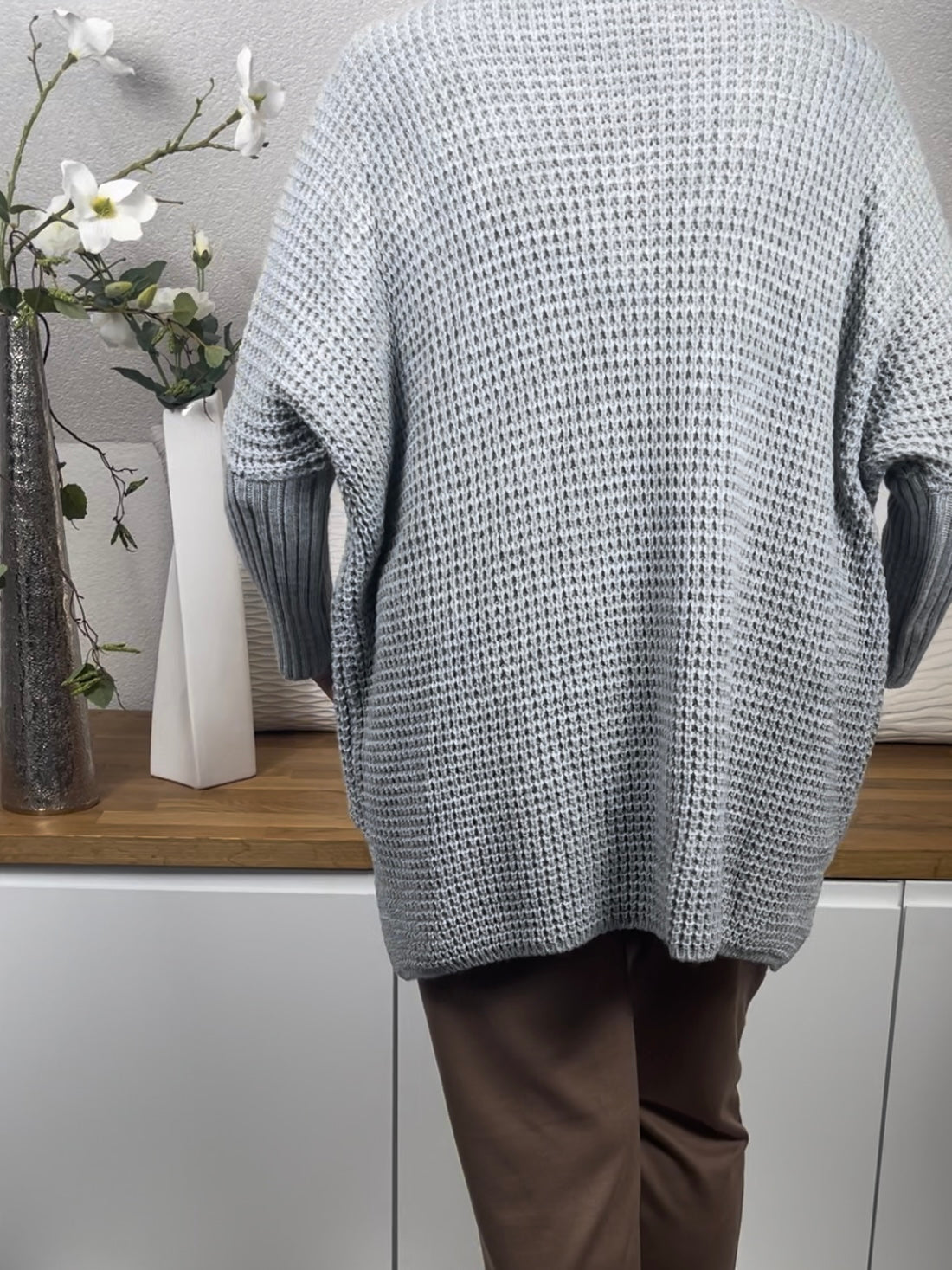 Damen -Pullover „Mickey Mouse“ Einheitsgrösse Gr. 38 - 48 in grau