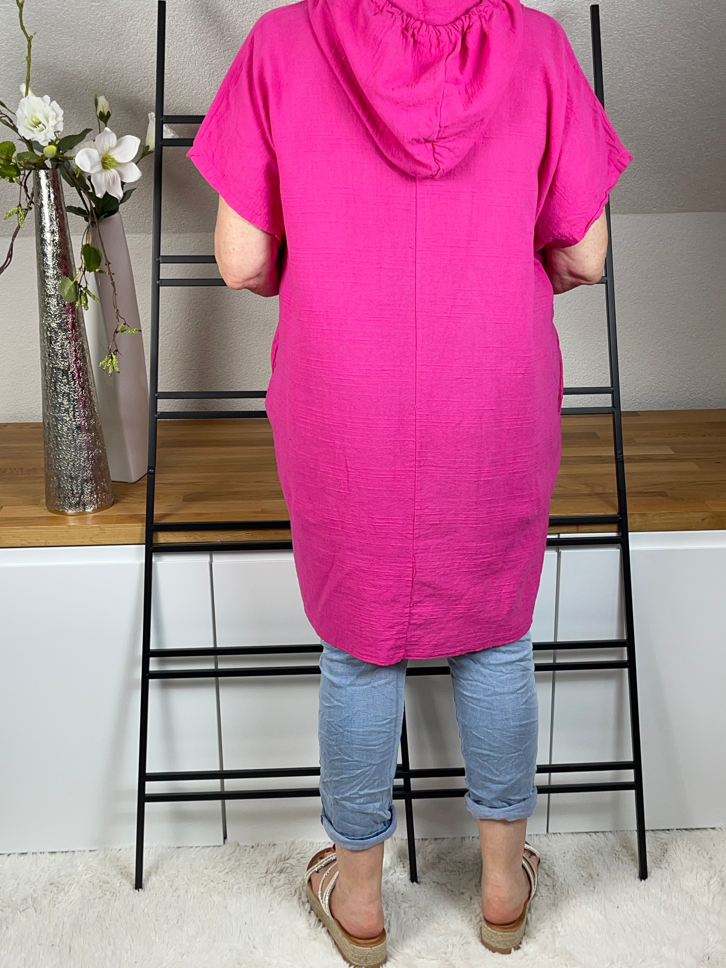 Tunika - Kleid „Lori“ mit Kapuze Einheitsgröße Gr. 38 - 46