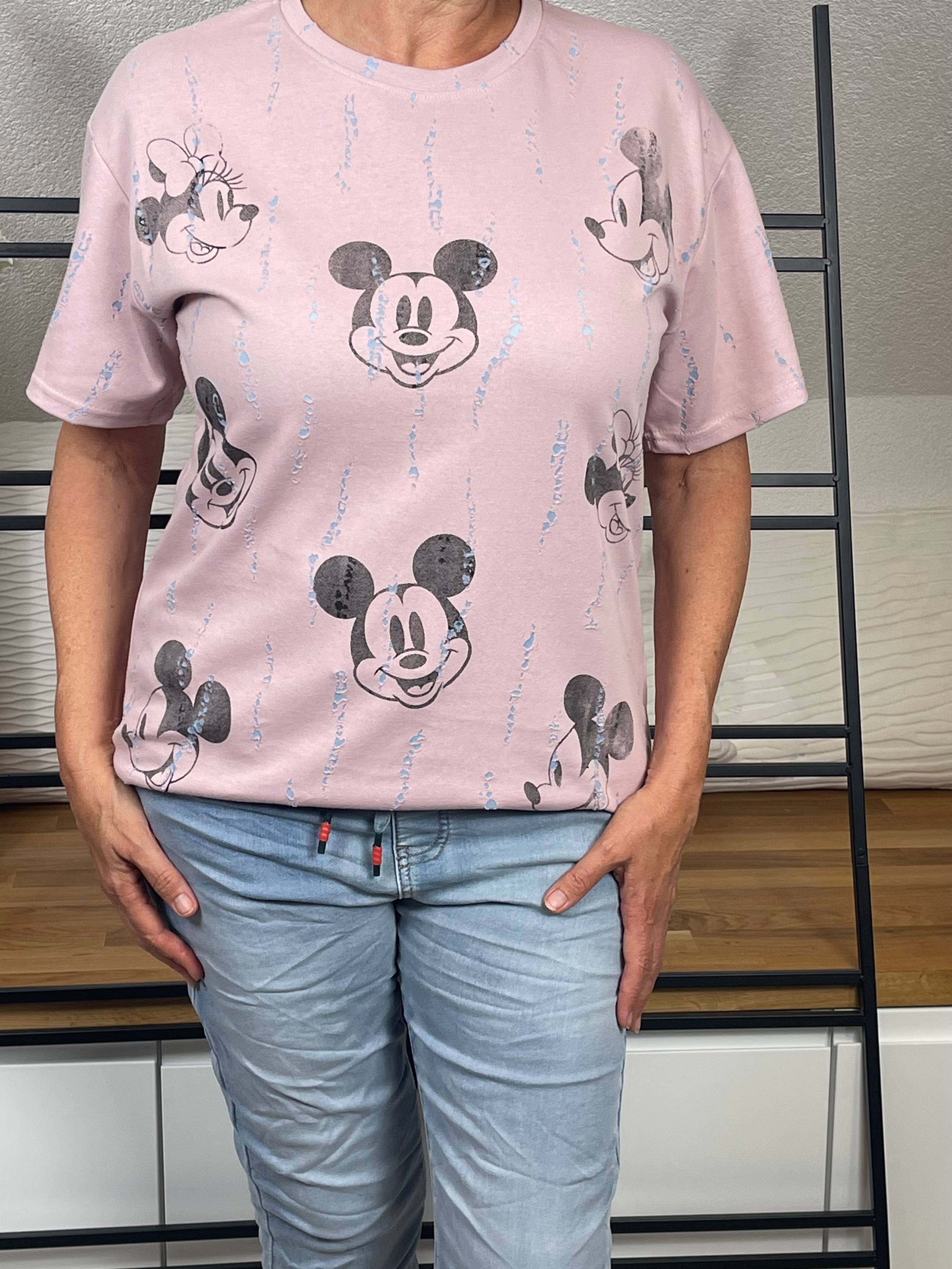 Damen - T - Shirt „Mickey“ Einheitsgrösse Gr. 38 - 42 in 2 Farben