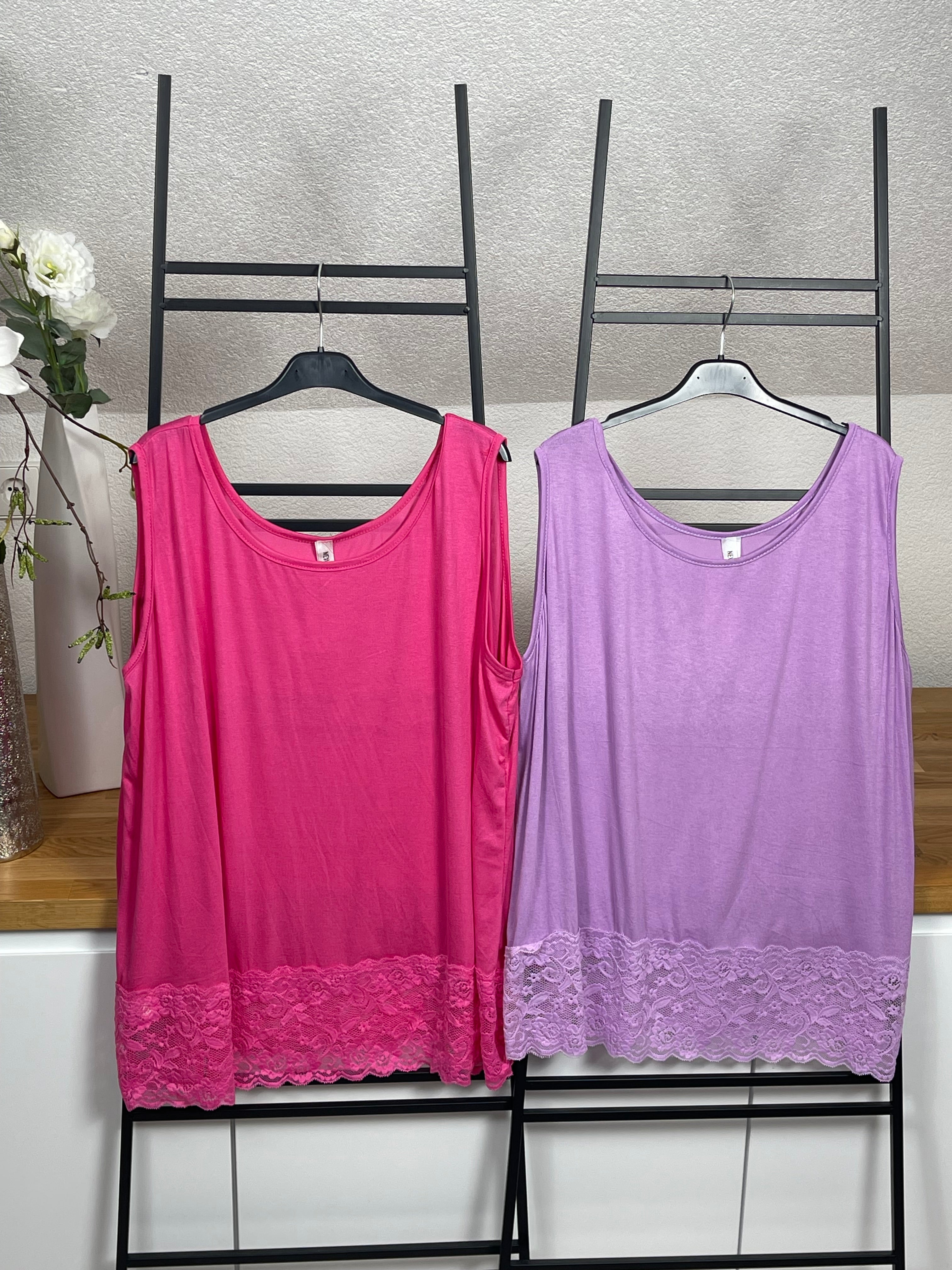 Damen - Top mit eleganter Spitze Einheitsgröße Gr. 42 - 48