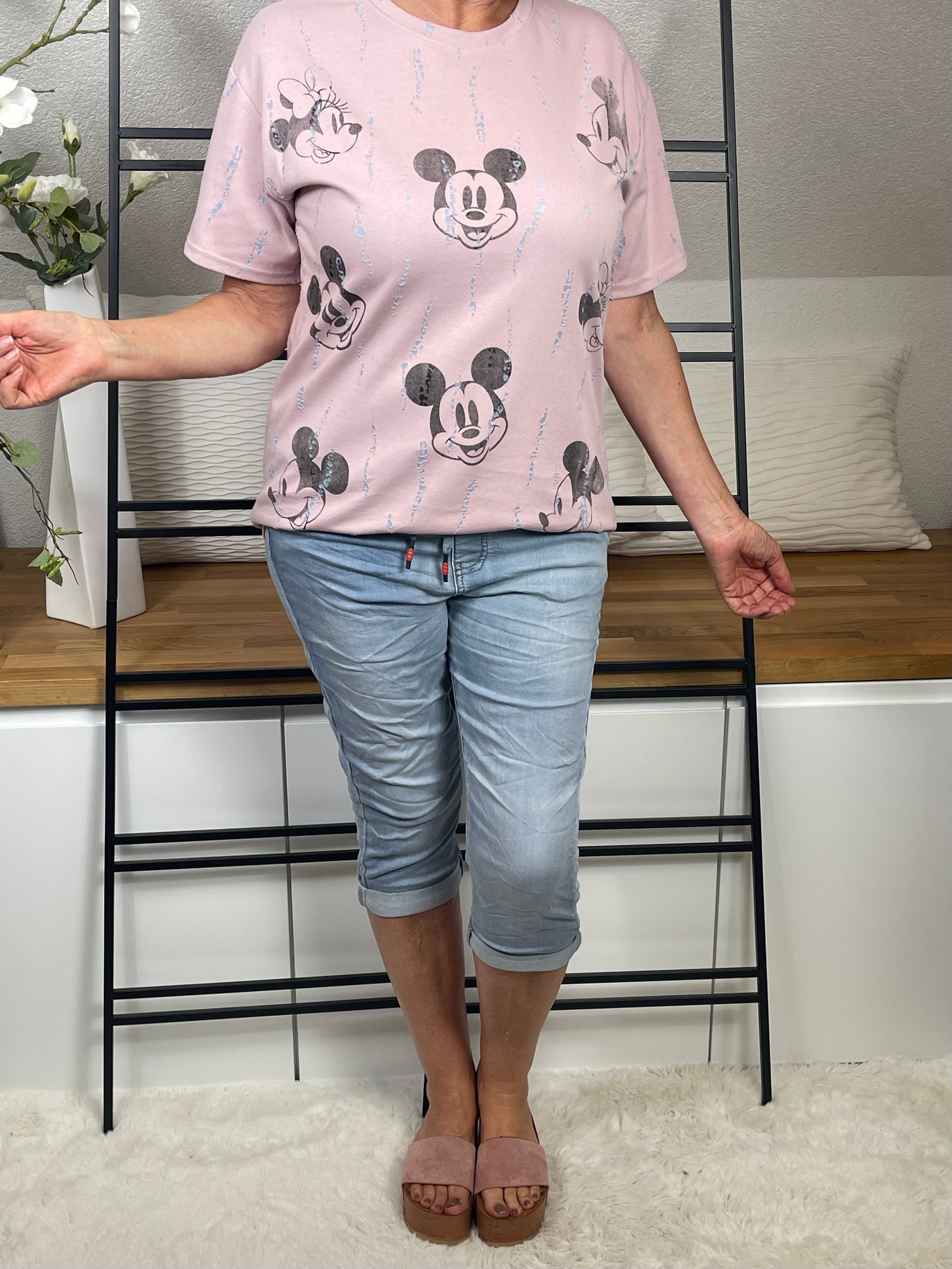 Damen - T - Shirt „Mickey“ Einheitsgrösse Gr. 38 - 42 in 2 Farben