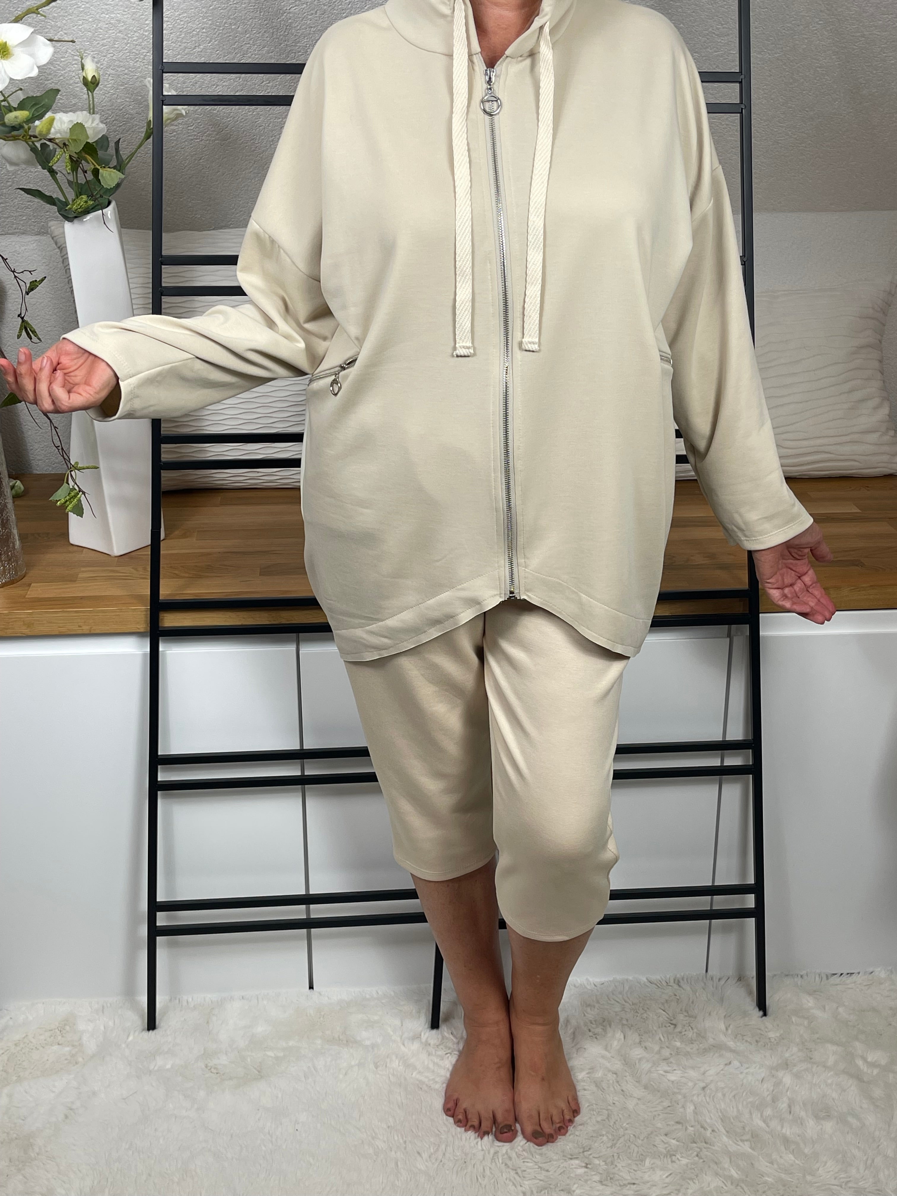 Damen Sweat - Jacke „Mickey“ mit Kapuze Einheitsgrösse Gr. 38 - 46 in 3 Farben